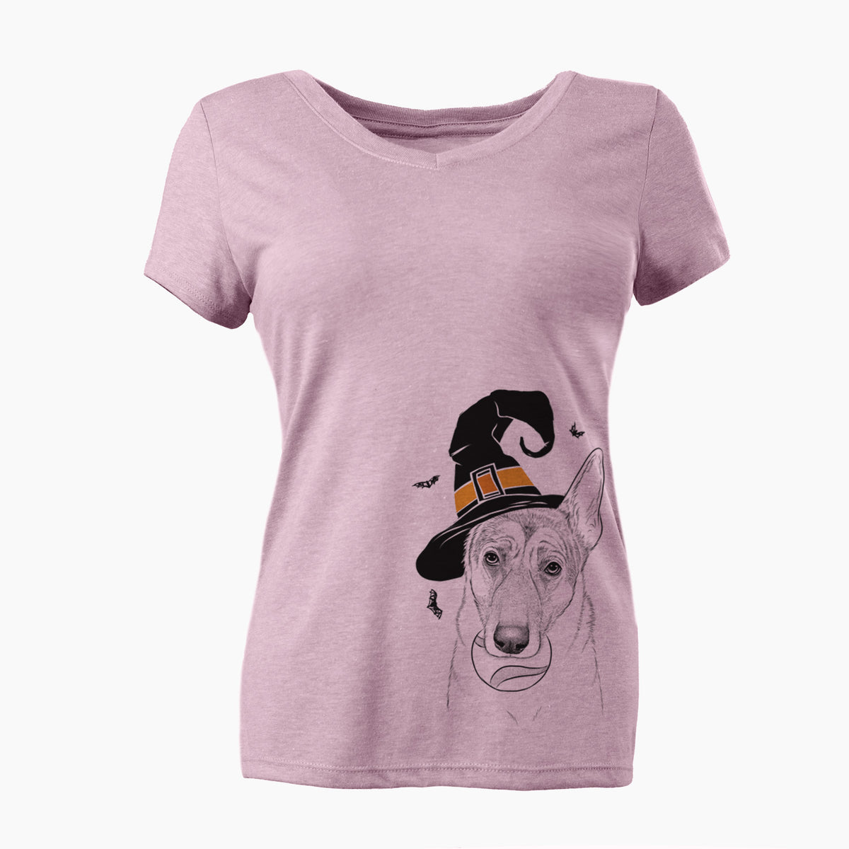 Witch Greta the German Shepherd - Women's Perfect V-neck Shirt