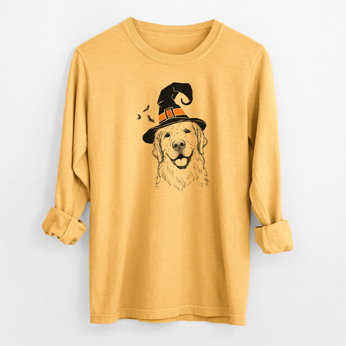 Witch Griffin the Golden Retriever - Men's Heavyweight 100% Cotton Long Sleeve