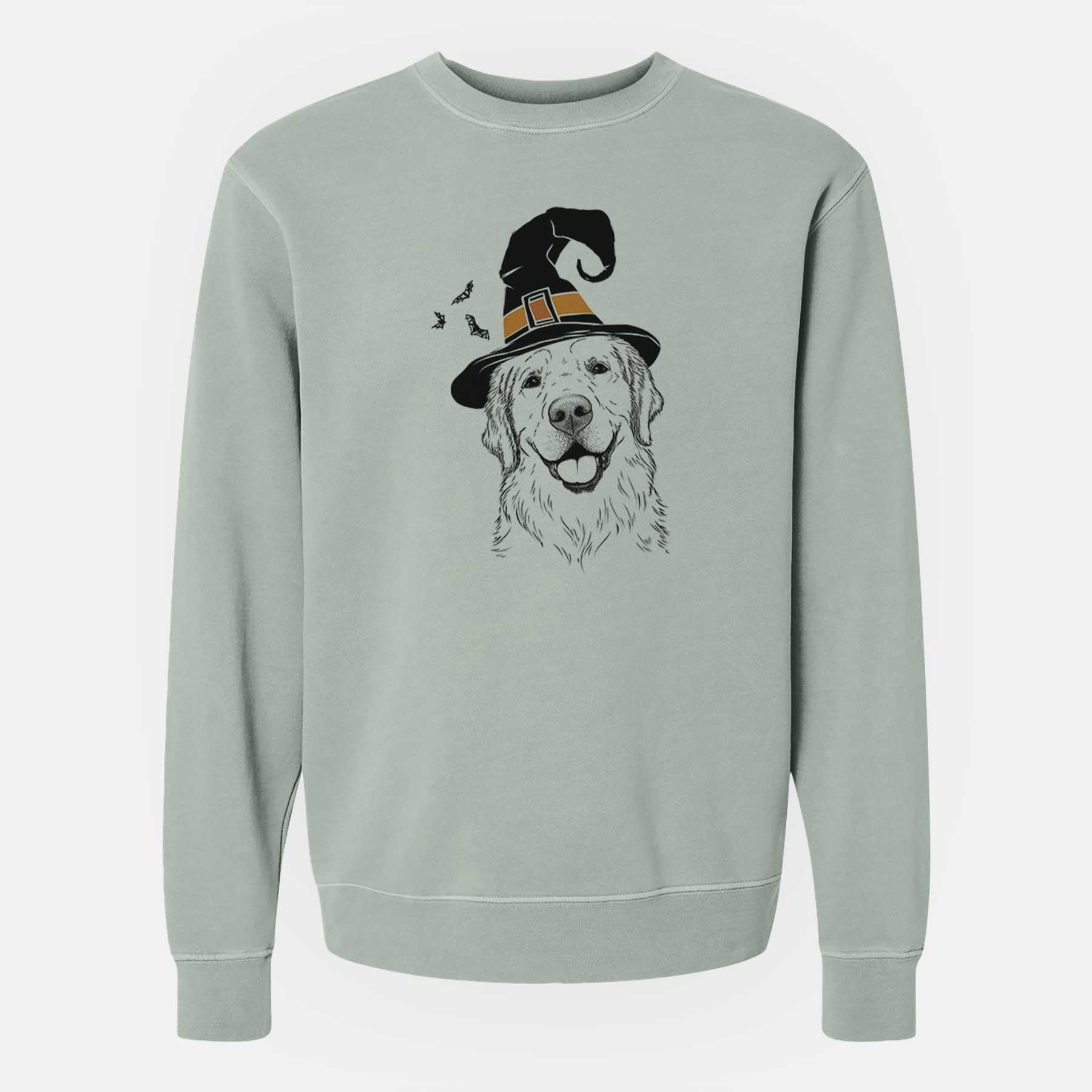 Witch Griffin the Golden Retriever - Unisex Pigment Dyed Crew Sweatshirt
