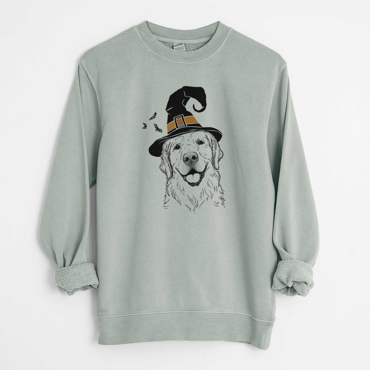 Witch Griffin the Golden Retriever - Unisex Pigment Dyed Crew Sweatshirt