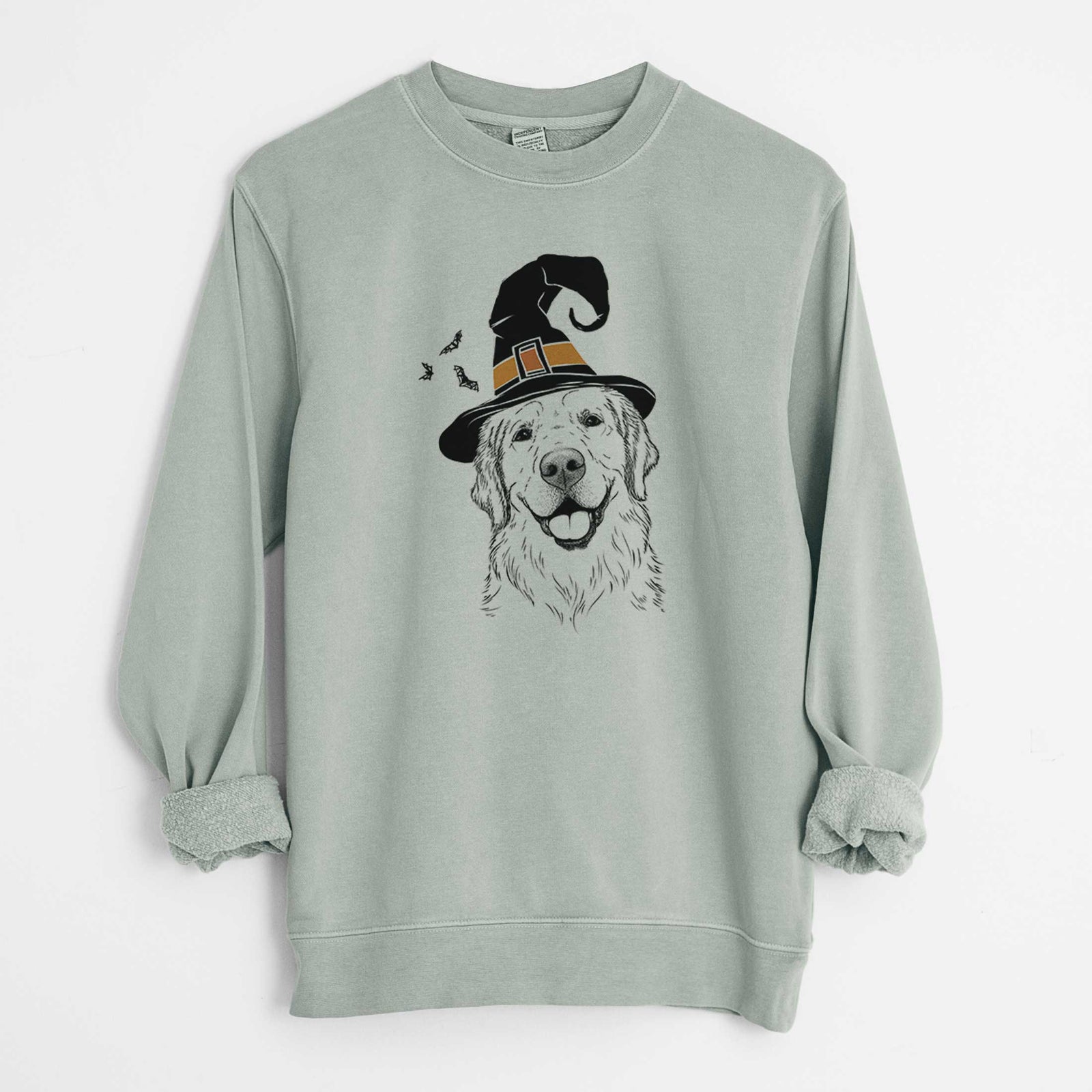 Witch Griffin the Golden Retriever - Unisex Pigment Dyed Crew Sweatshirt