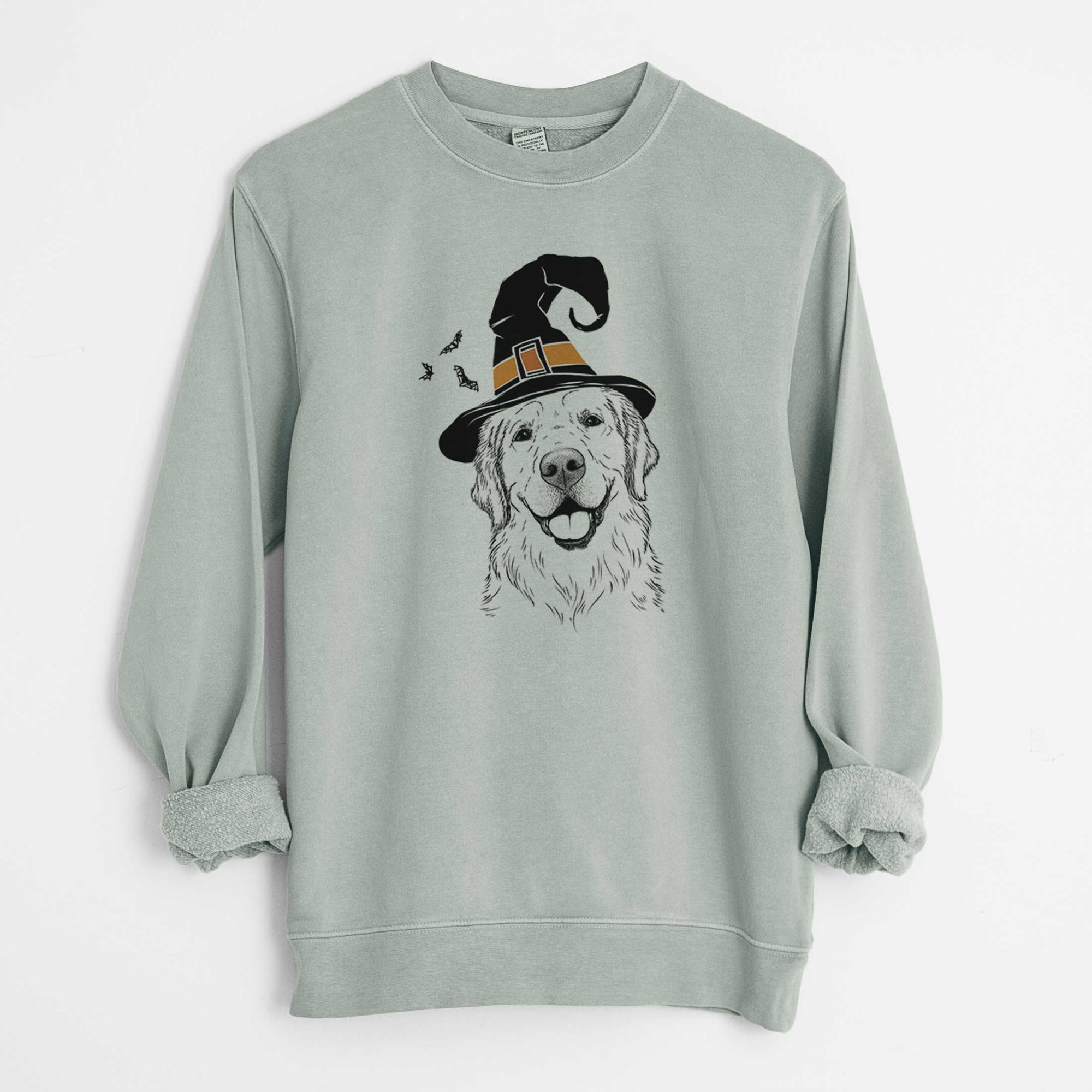 Witch Griffin the Golden Retriever - Unisex Pigment Dyed Crew Sweatshirt