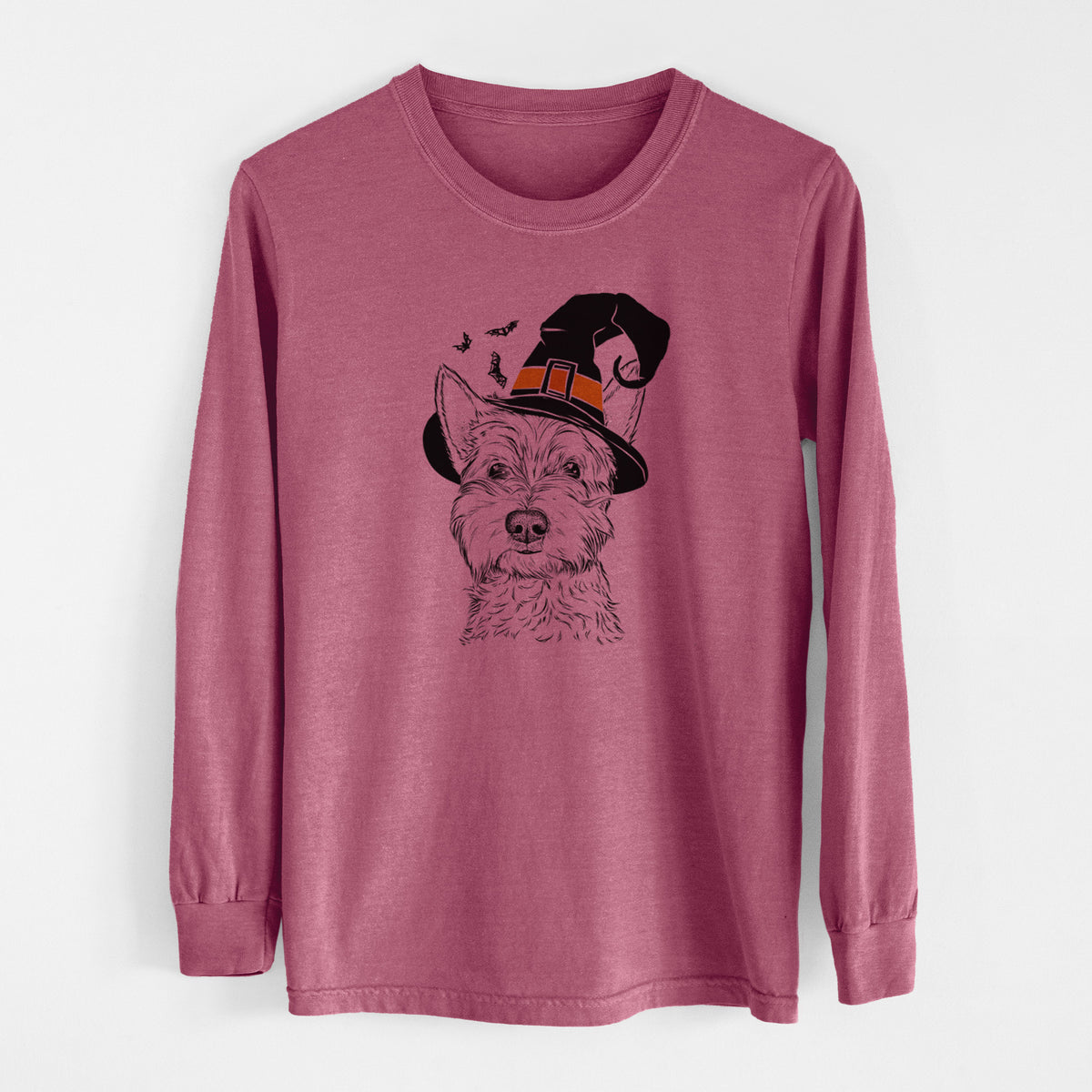 Witch Grizel the West Highland Terrier - Men's Heavyweight 100% Cotton Long Sleeve