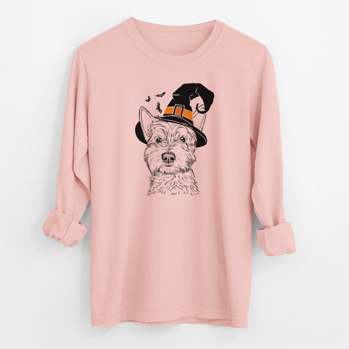 Witch Grizel the West Highland Terrier - Men's Heavyweight 100% Cotton Long Sleeve