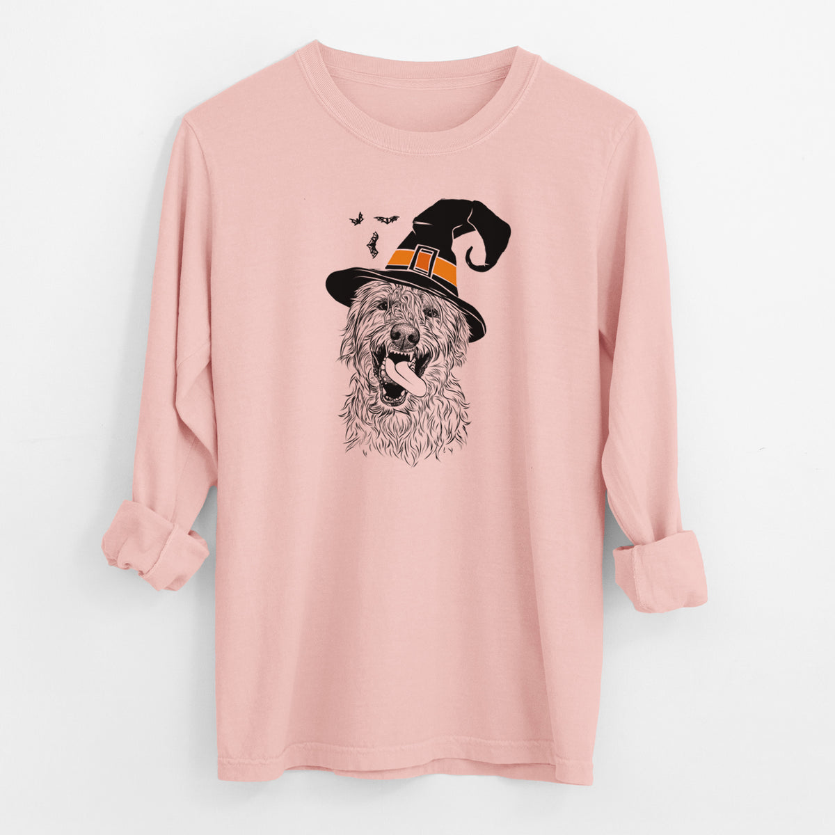 Witch Groot the Irish Wolfhound - Men's Heavyweight 100% Cotton Long Sleeve