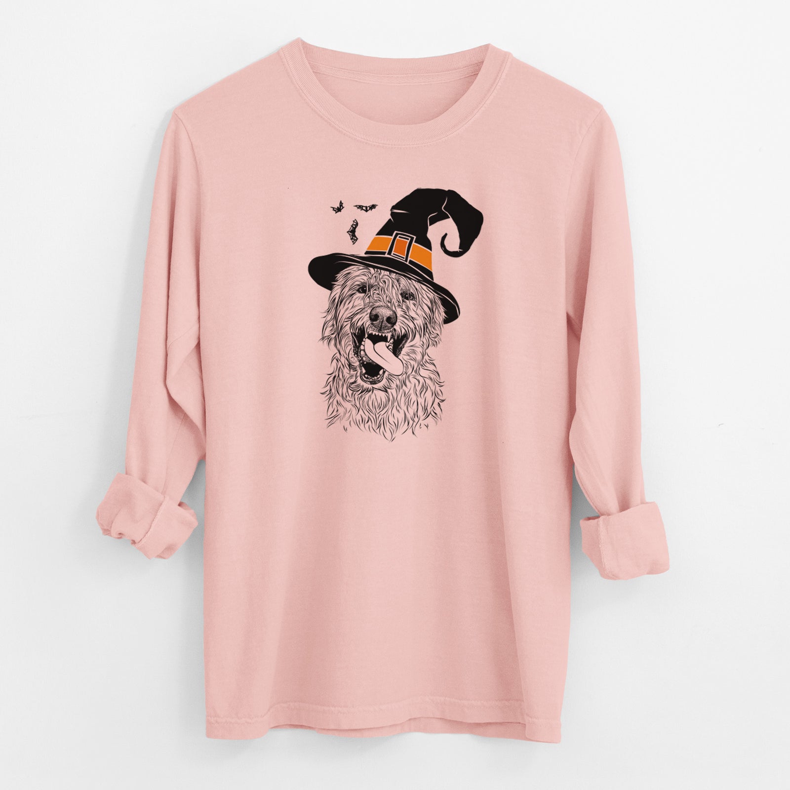 Witch Groot the Irish Wolfhound - Men's Heavyweight 100% Cotton Long Sleeve