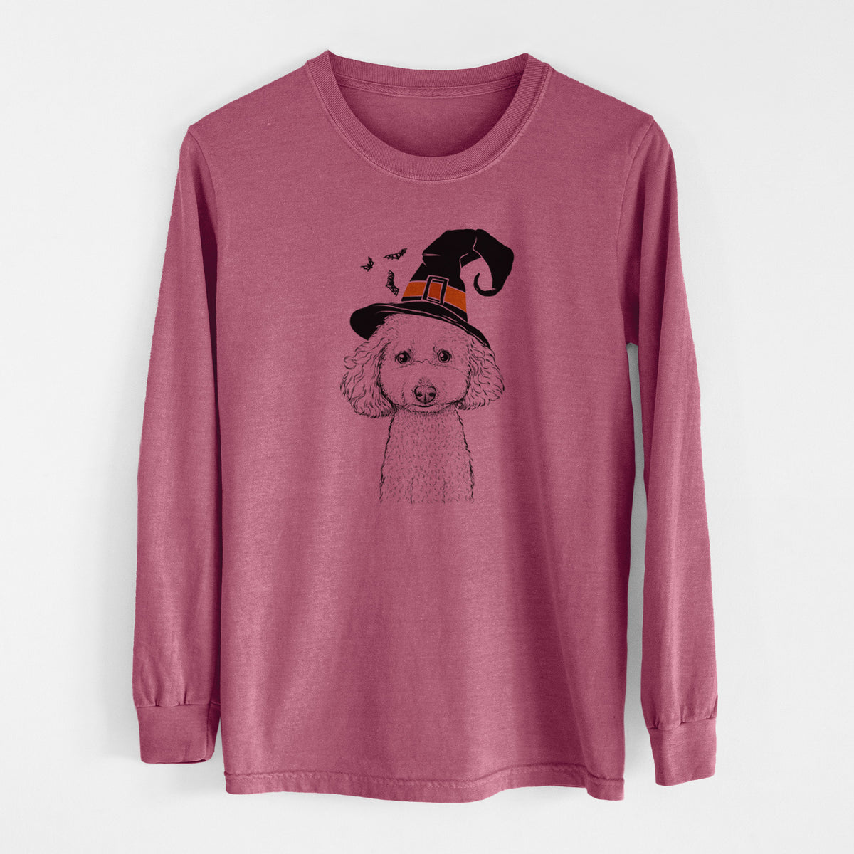 Witch Guinness the Toy Poodle Mix - Men's Heavyweight 100% Cotton Long Sleeve