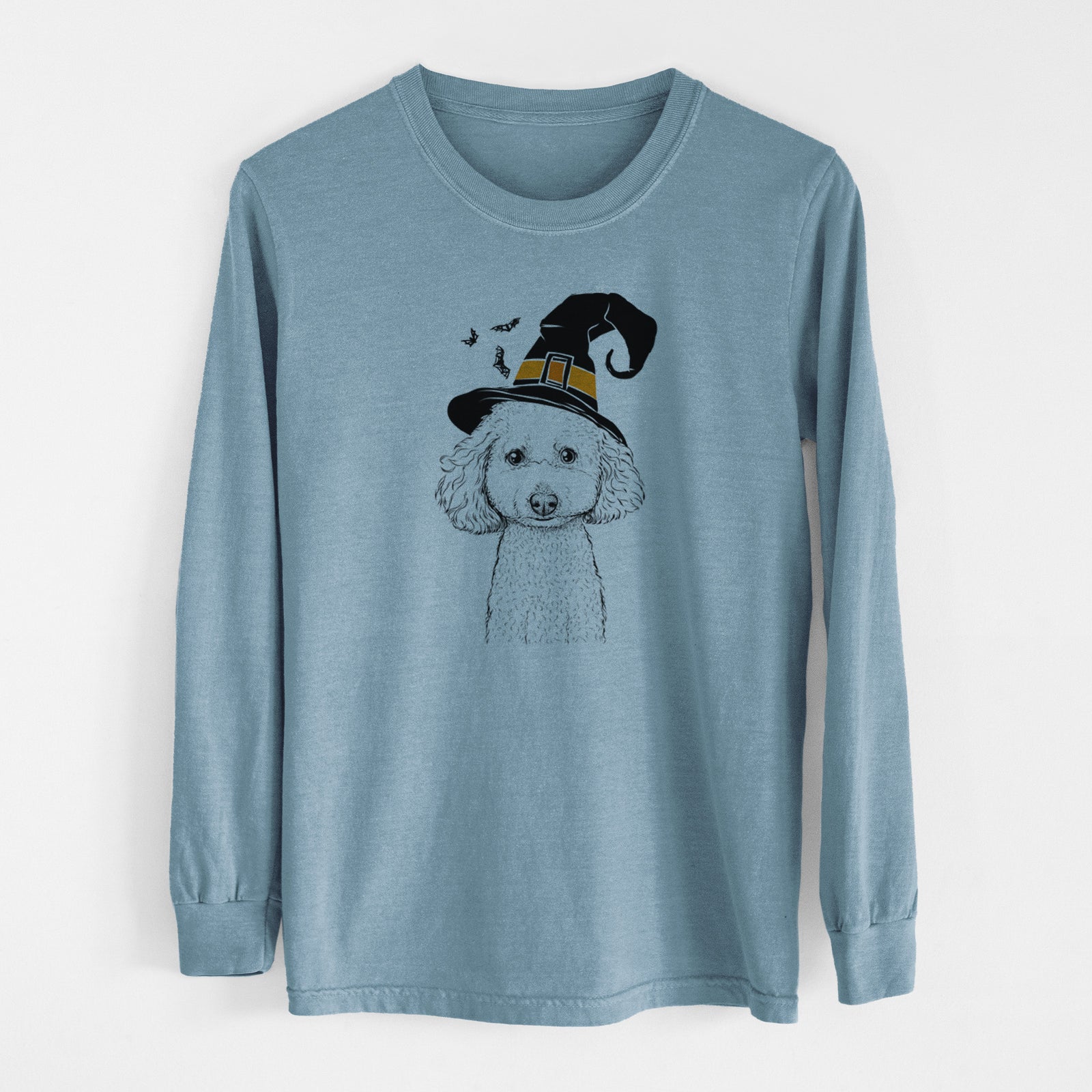 Witch Guinness the Toy Poodle Mix - Men's Heavyweight 100% Cotton Long Sleeve