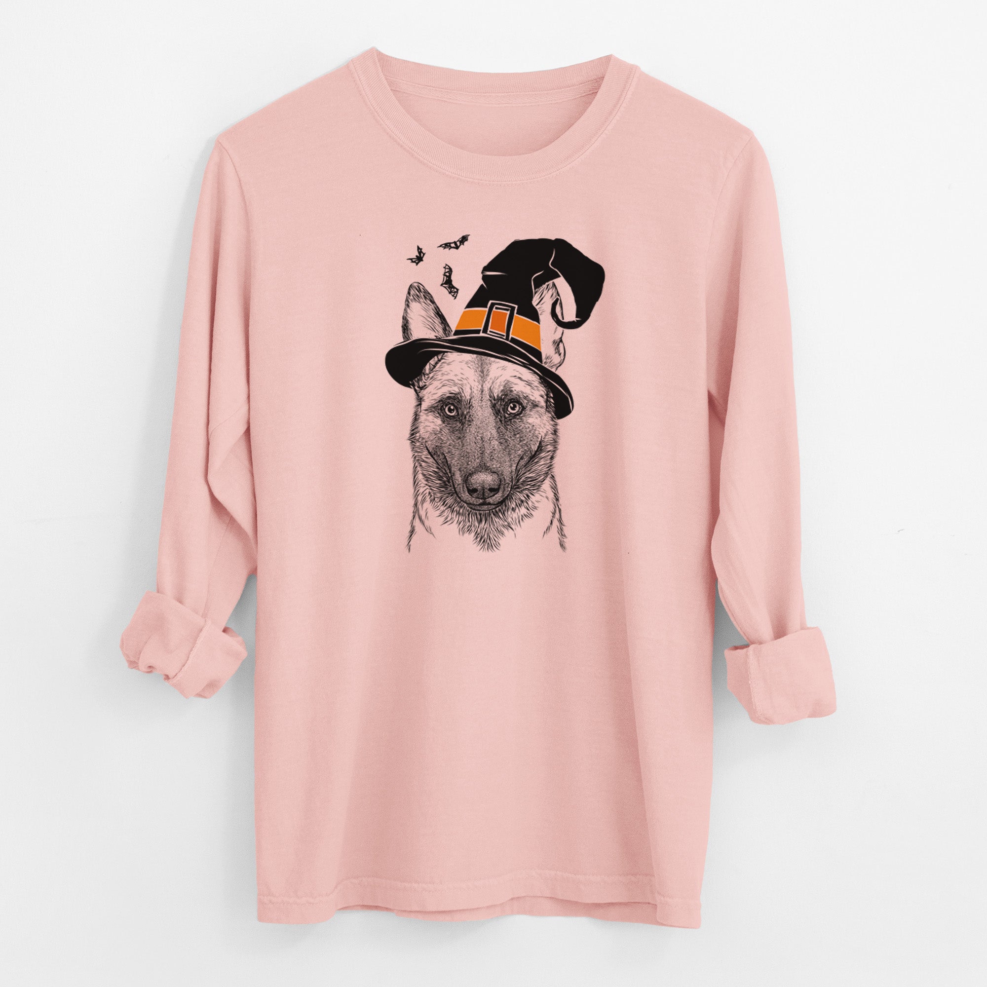 Witch Gunther the Belgian Malinois - Men's Heavyweight 100% Cotton Long Sleeve