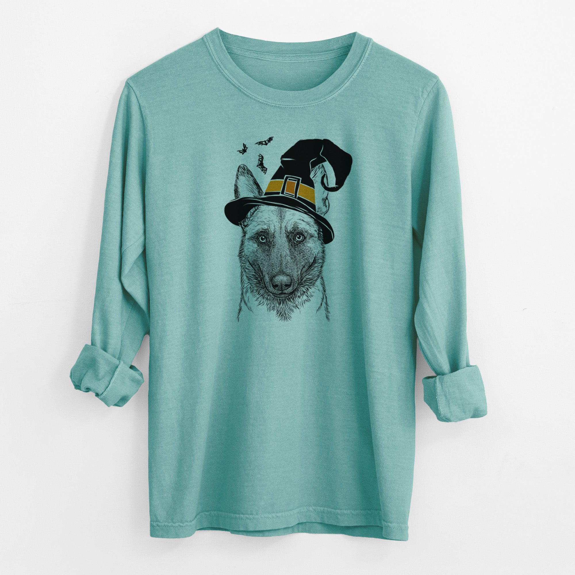 Witch Gunther the Belgian Malinois - Men's Heavyweight 100% Cotton Long Sleeve