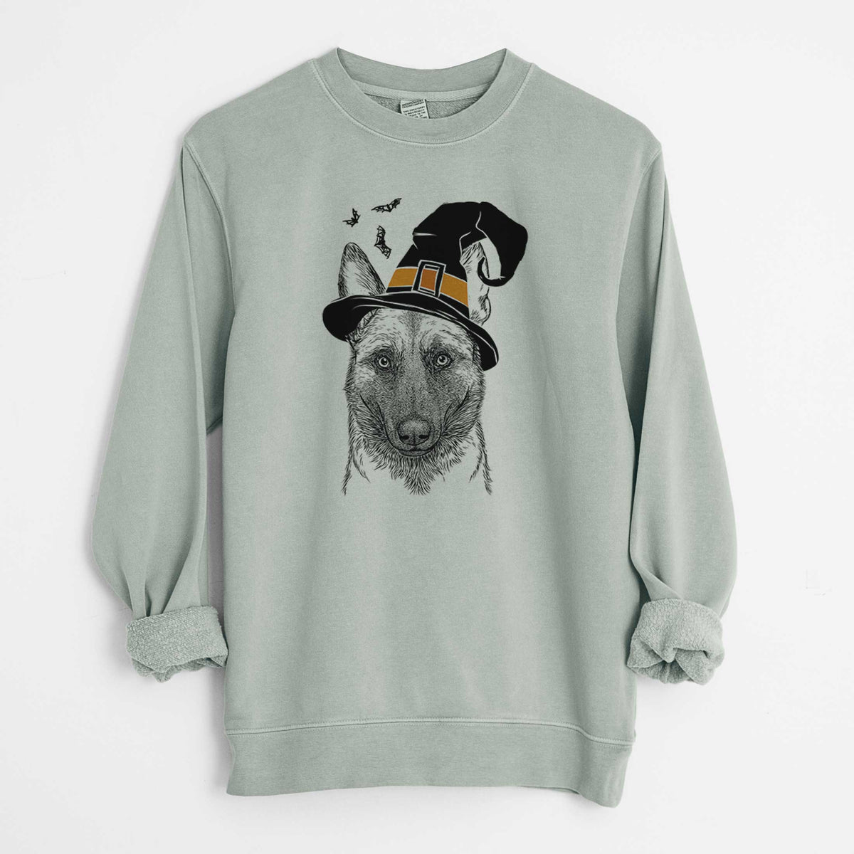 Witch Gunther the Belgian Malinois - Unisex Pigment Dyed Crew Sweatshirt