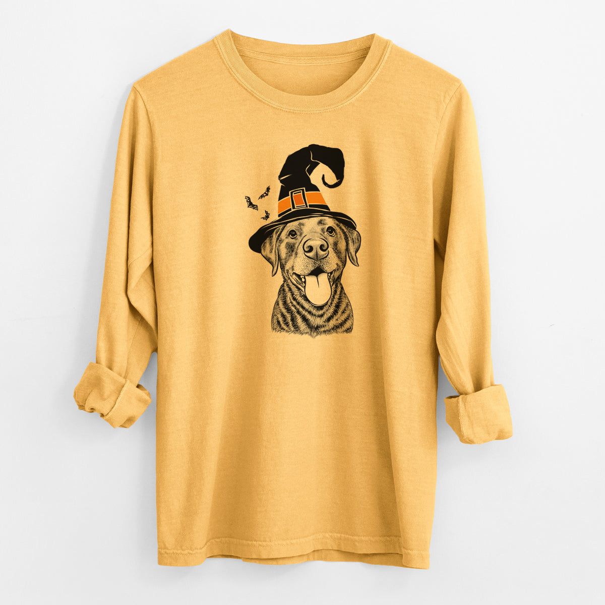 Witch Gwen the Labrador Retriever - Men's Heavyweight 100% Cotton Long Sleeve