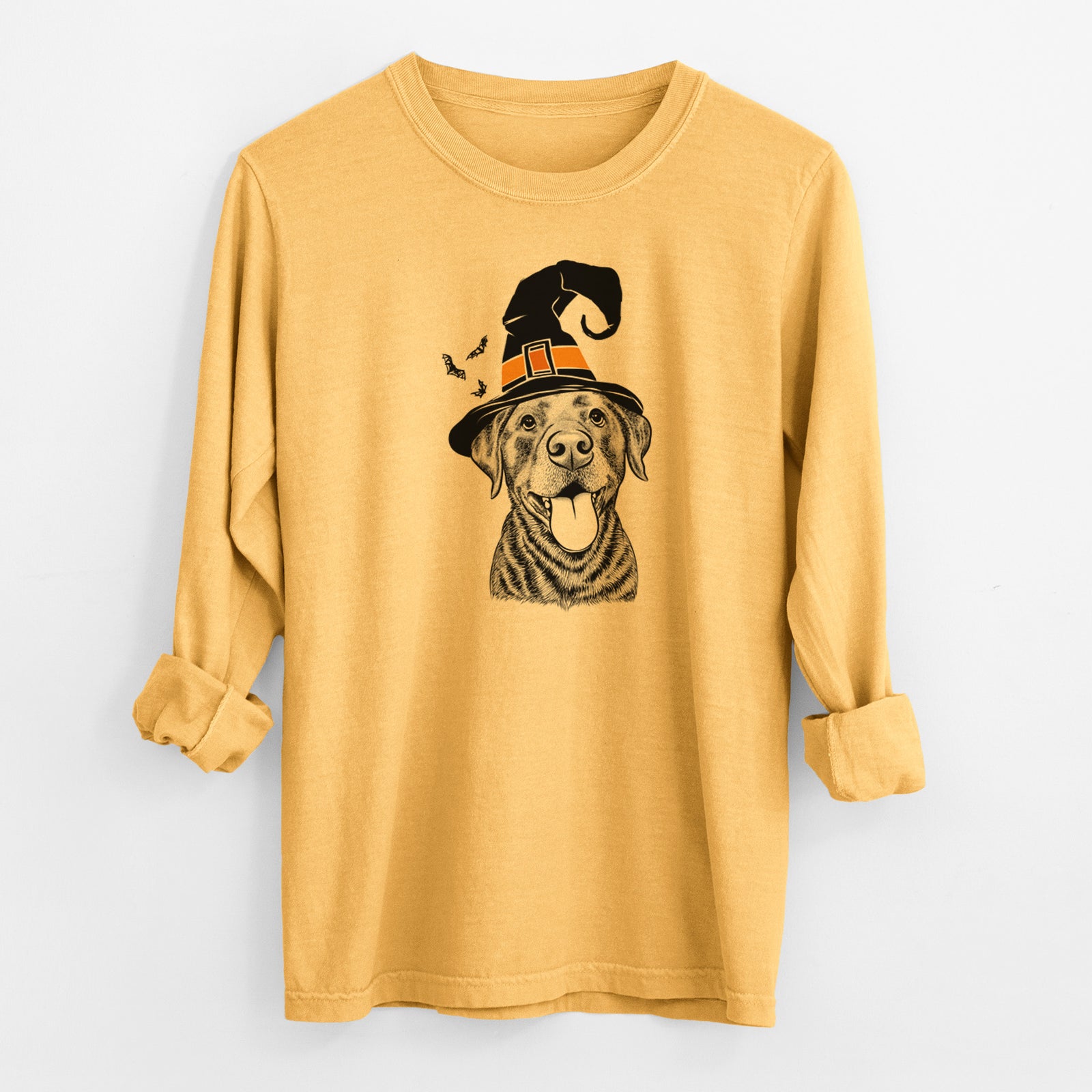 Witch Gwen the Labrador Retriever - Men's Heavyweight 100% Cotton Long Sleeve