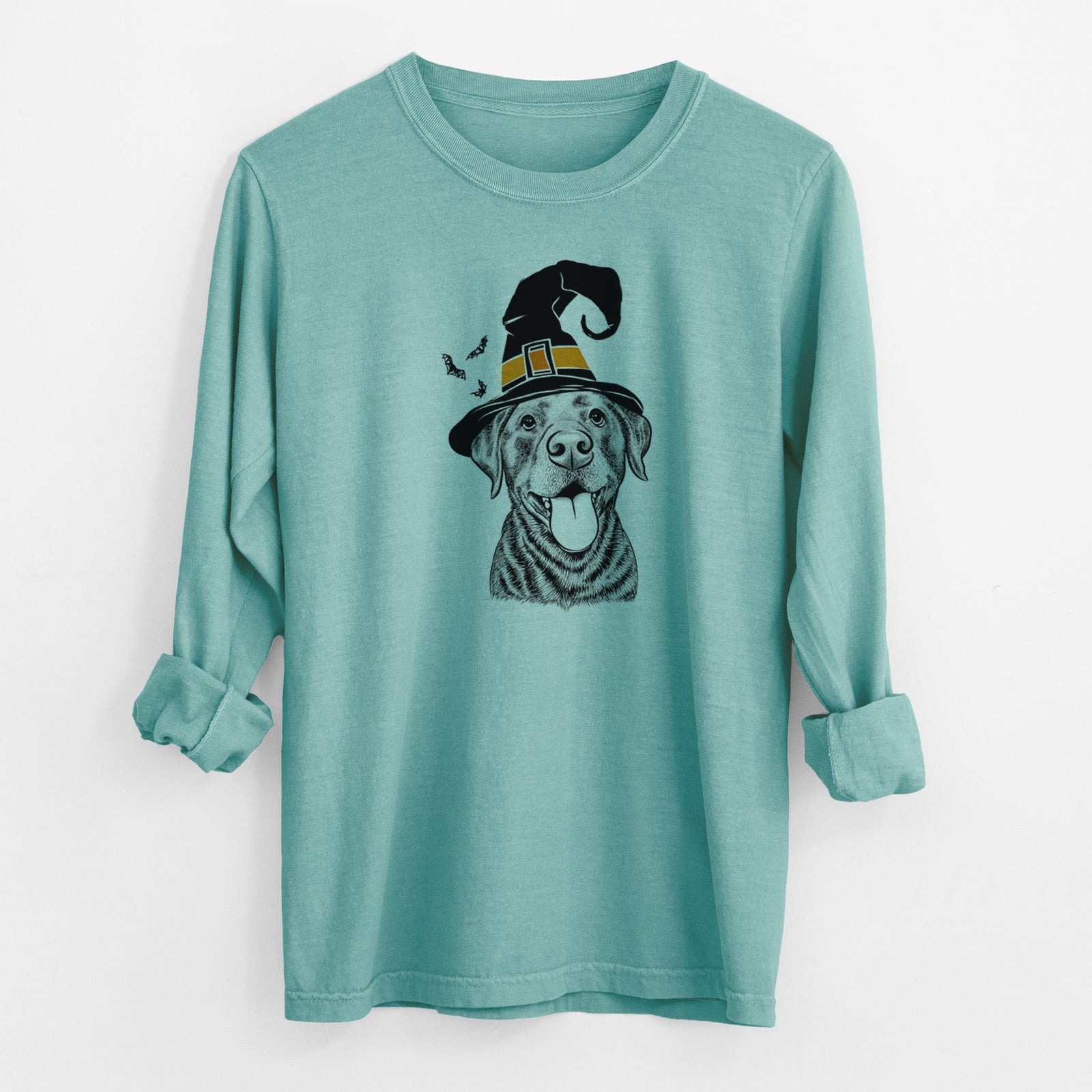 Witch Gwen the Labrador Retriever - Men's Heavyweight 100% Cotton Long Sleeve