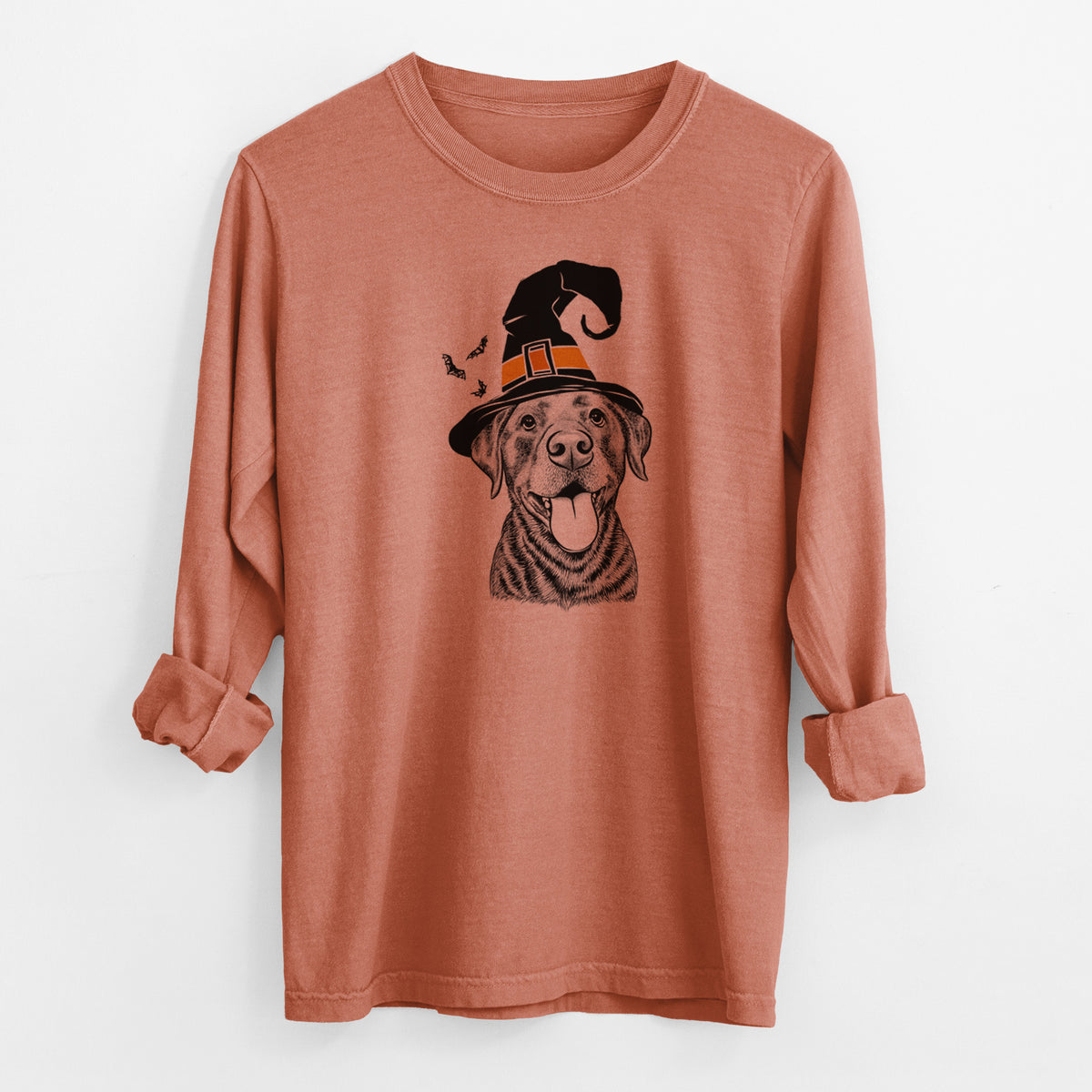 Witch Gwen the Labrador Retriever - Men's Heavyweight 100% Cotton Long Sleeve