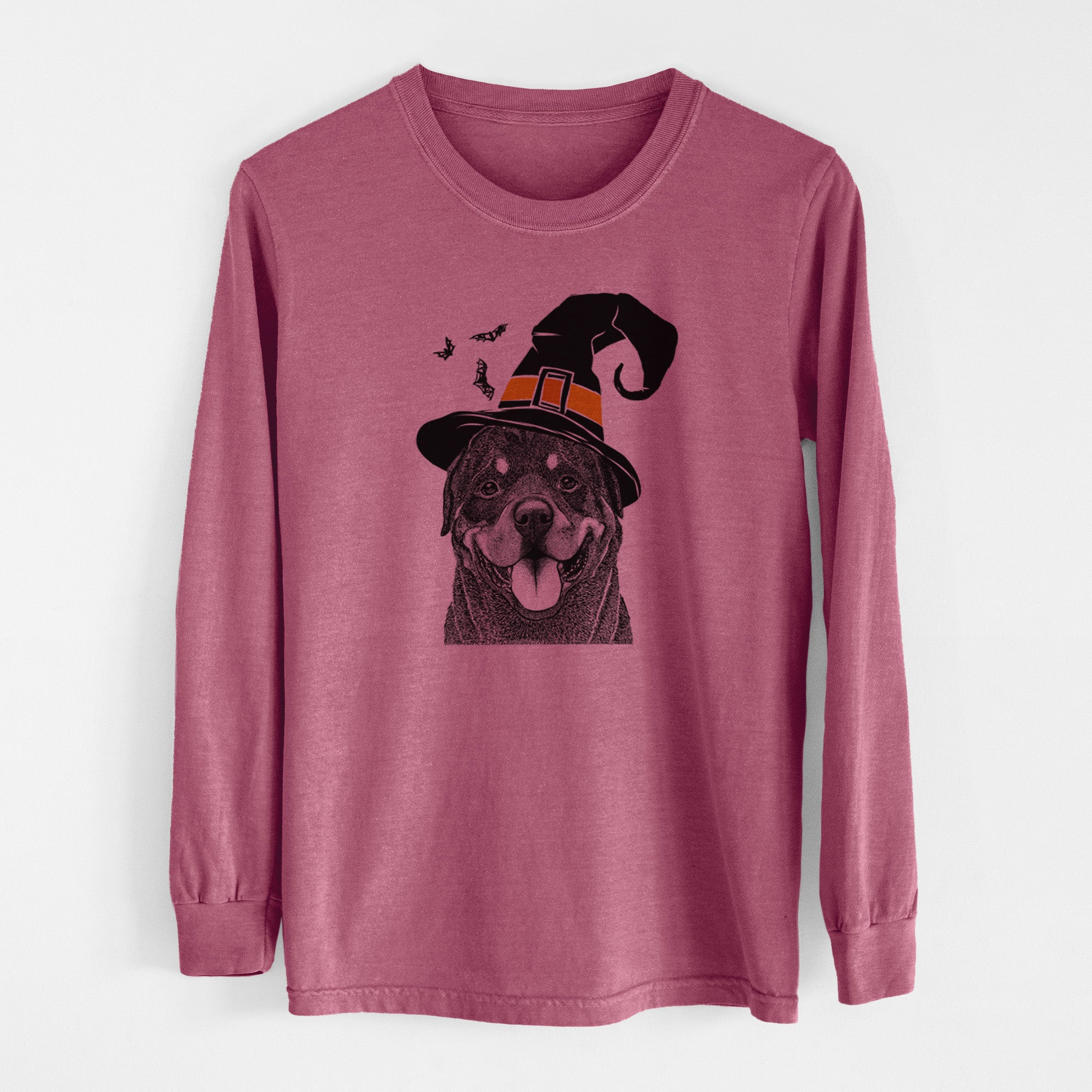 Witch Hagan the Rottweiler - Men's Heavyweight 100% Cotton Long Sleeve