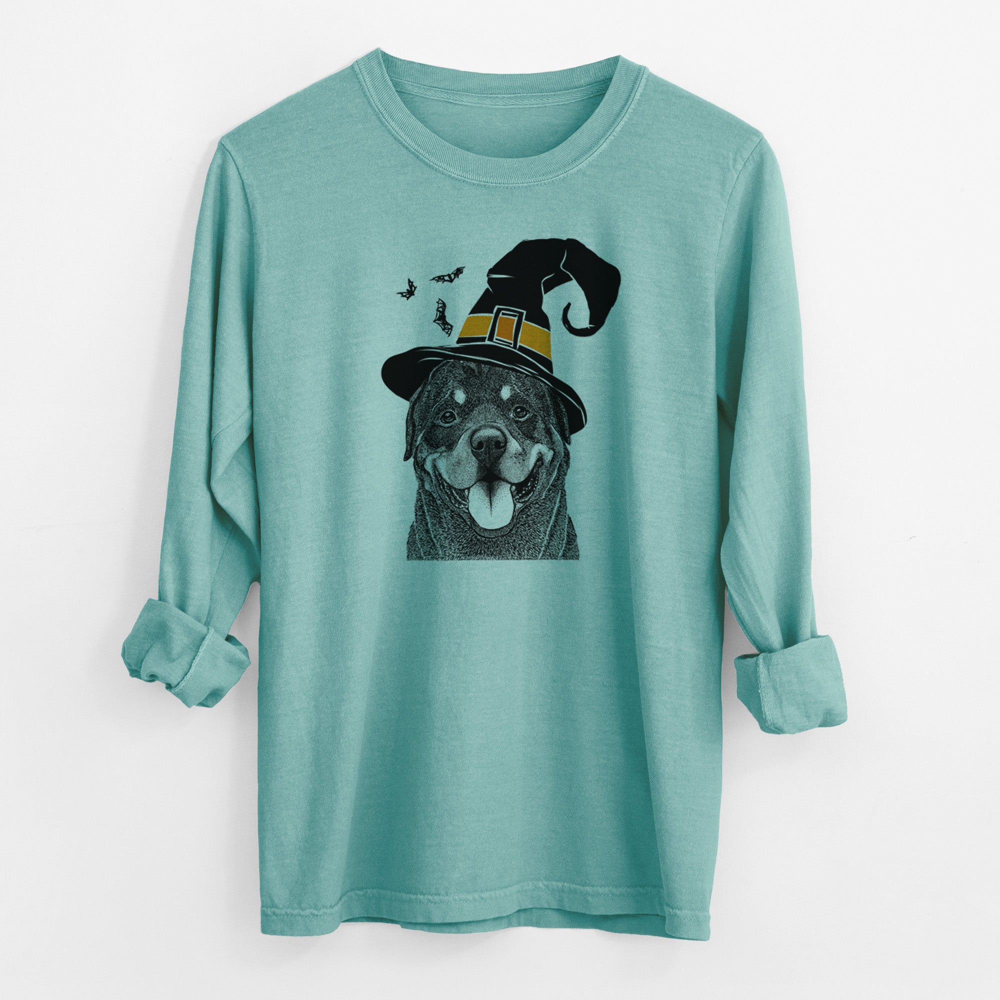 Witch Hagan the Rottweiler - Men's Heavyweight 100% Cotton Long Sleeve