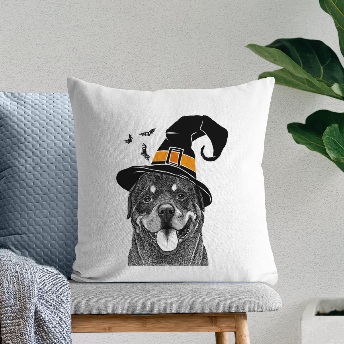 Hagan the Rottweiler - Throw Pillow Cover
