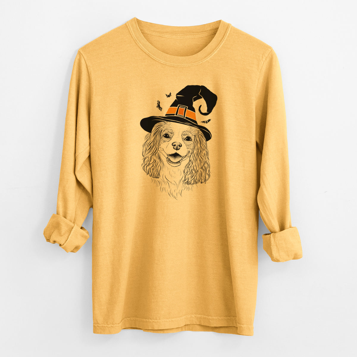 Witch Halley Comet the Cavalier King Charles Spaniel - Men's Heavyweight 100% Cotton Long Sleeve