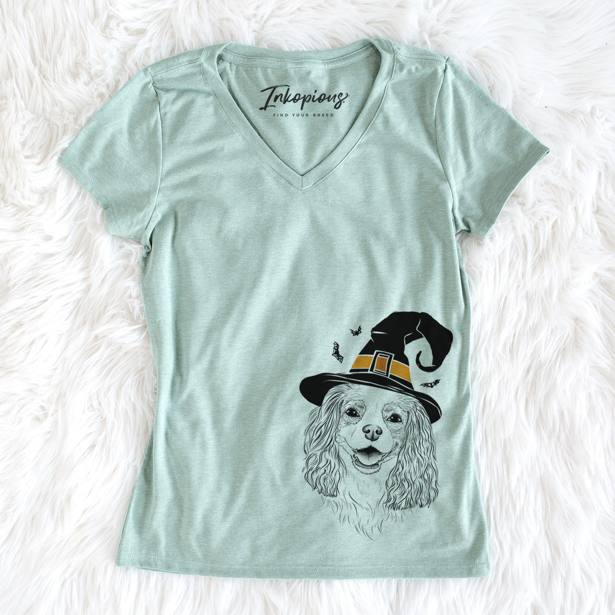 Witch Halley Comet the Cavalier King Charles Spaniel - Women&#39;s Perfect V-neck Shirt