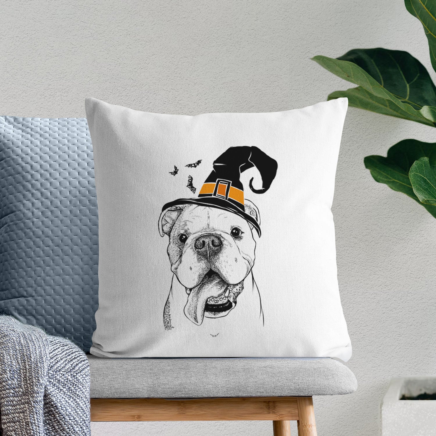 Hank the English Bulldog - Throw Pillow Cover