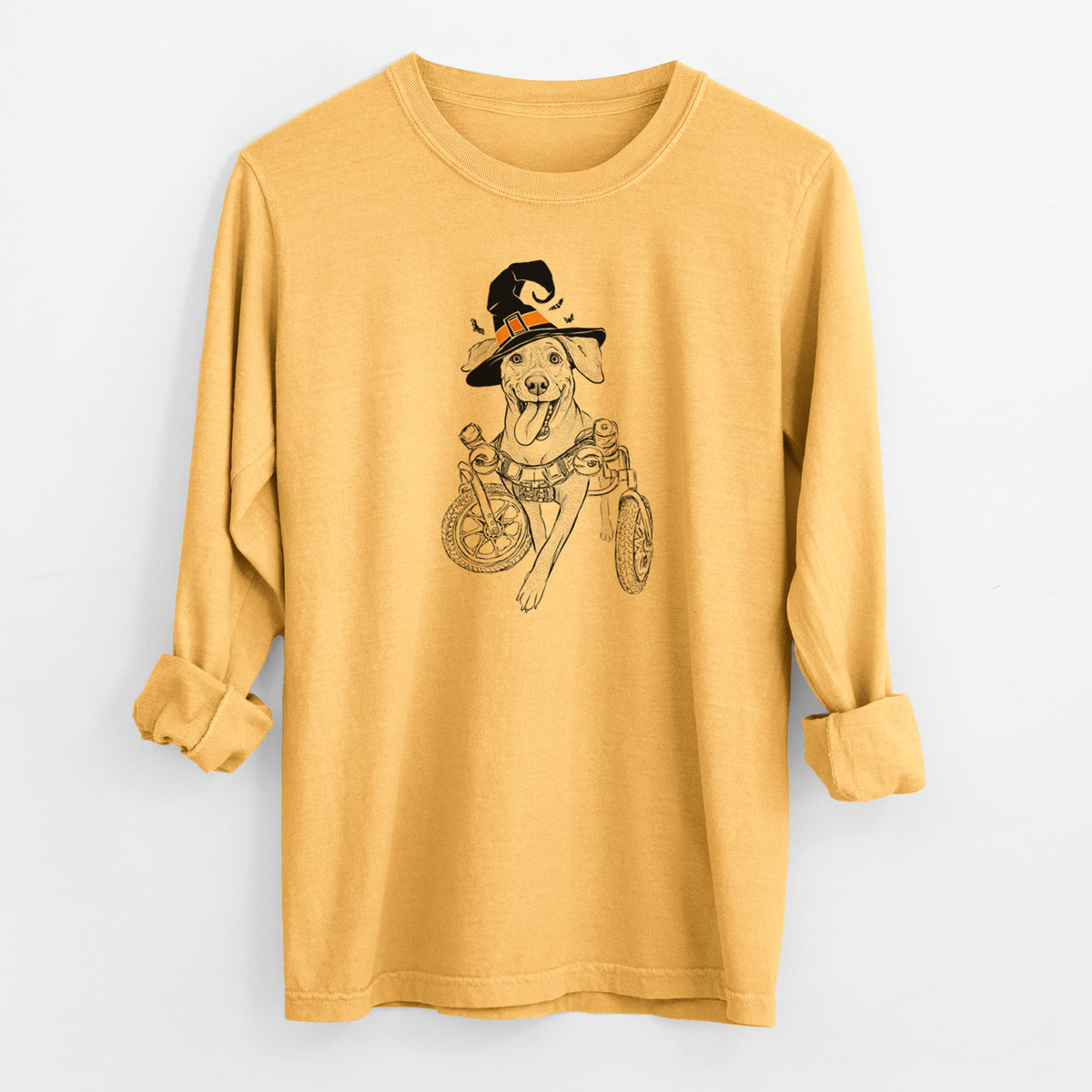 Witch Hannah the Pitbull Mix - Men's Heavyweight 100% Cotton Long Sleeve