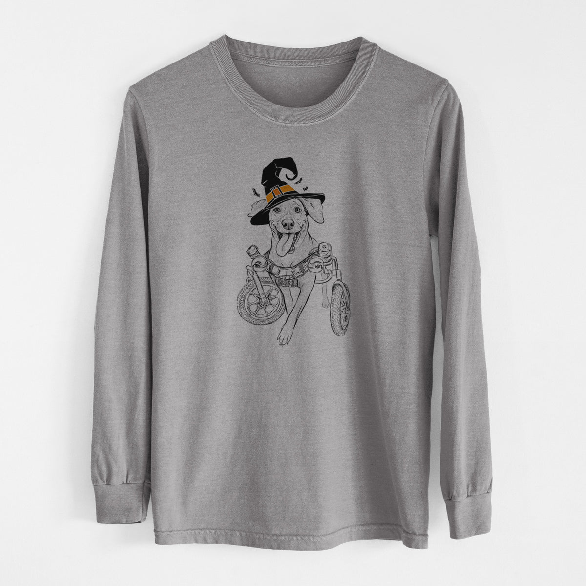 Witch Hannah the Pitbull Mix - Men's Heavyweight 100% Cotton Long Sleeve