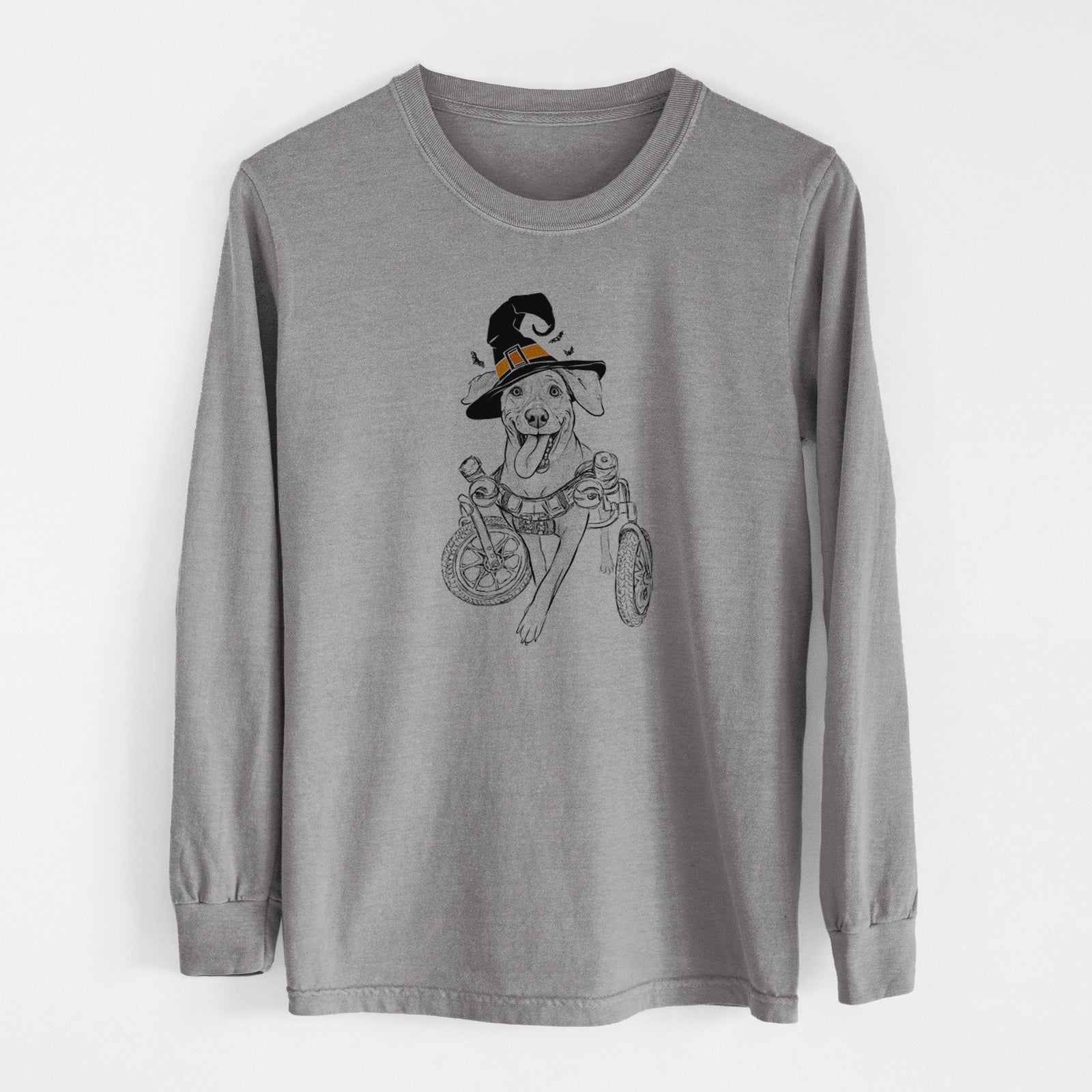 Witch Hannah the Pitbull Mix - Men's Heavyweight 100% Cotton Long Sleeve