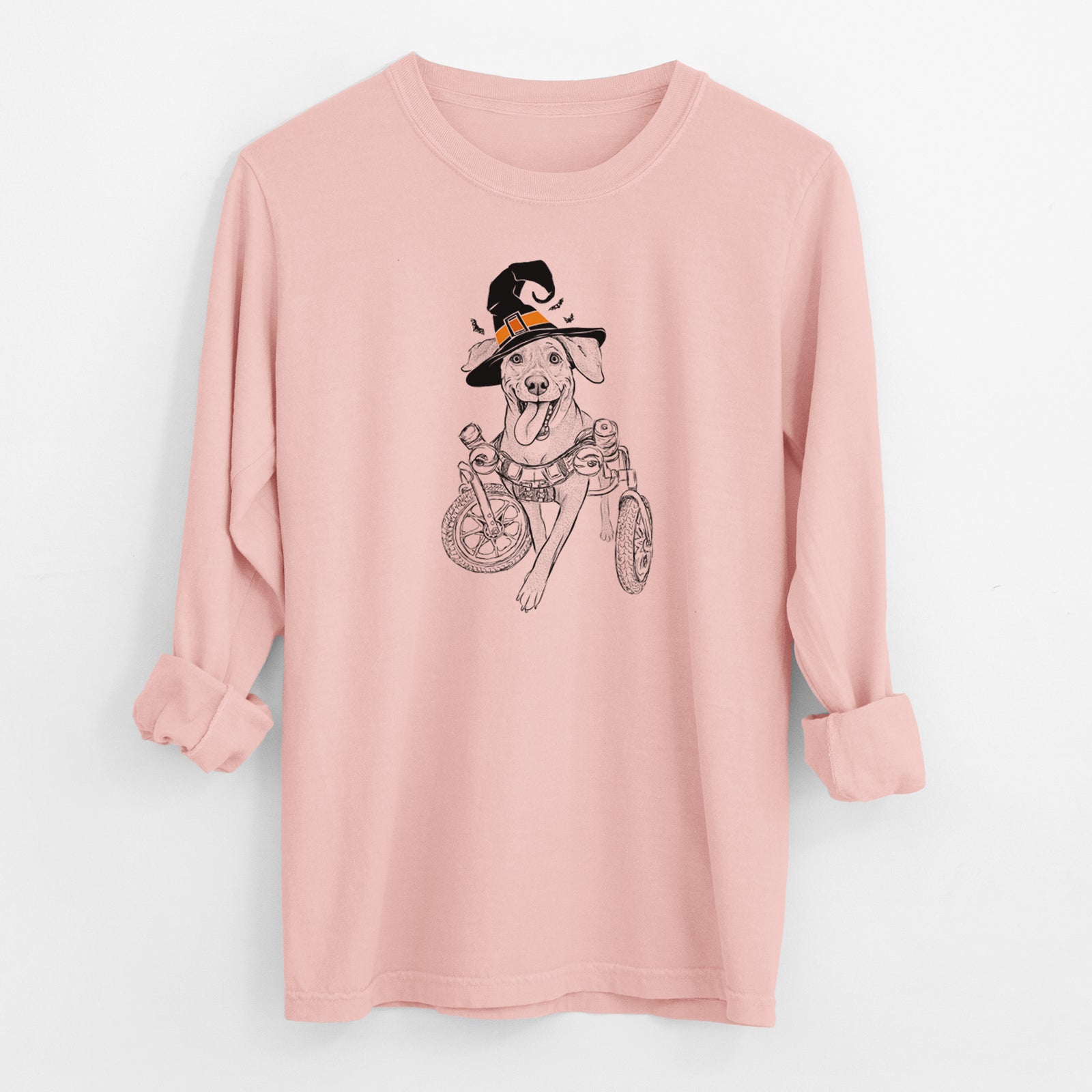 Witch Hannah the Pitbull Mix - Men's Heavyweight 100% Cotton Long Sleeve
