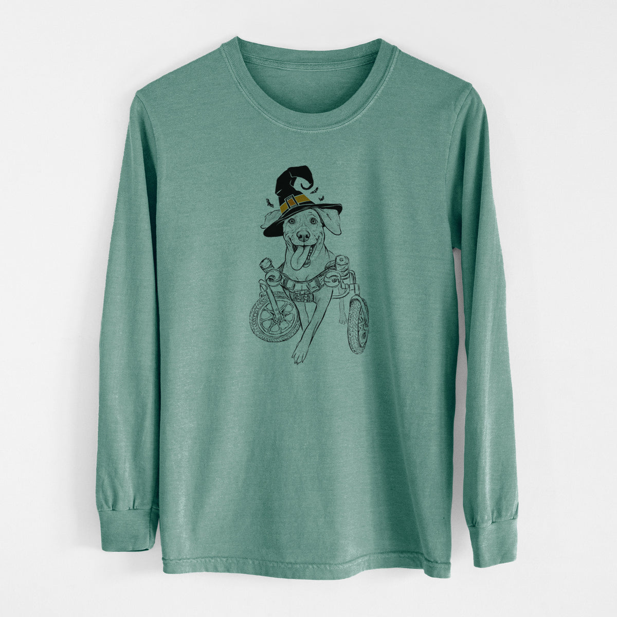 Witch Hannah the Pitbull Mix - Men's Heavyweight 100% Cotton Long Sleeve