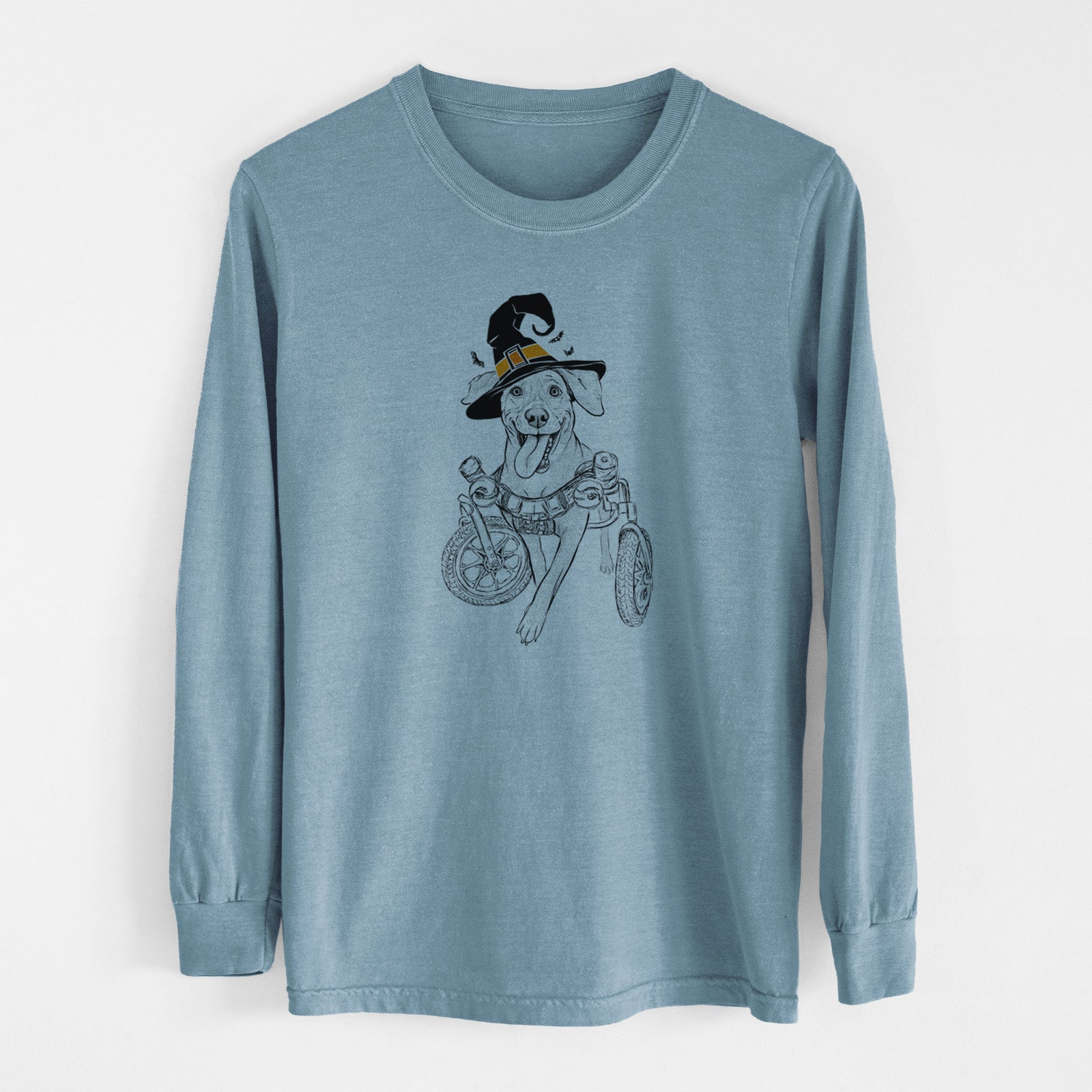 Witch Hannah the Pitbull Mix - Men's Heavyweight 100% Cotton Long Sleeve