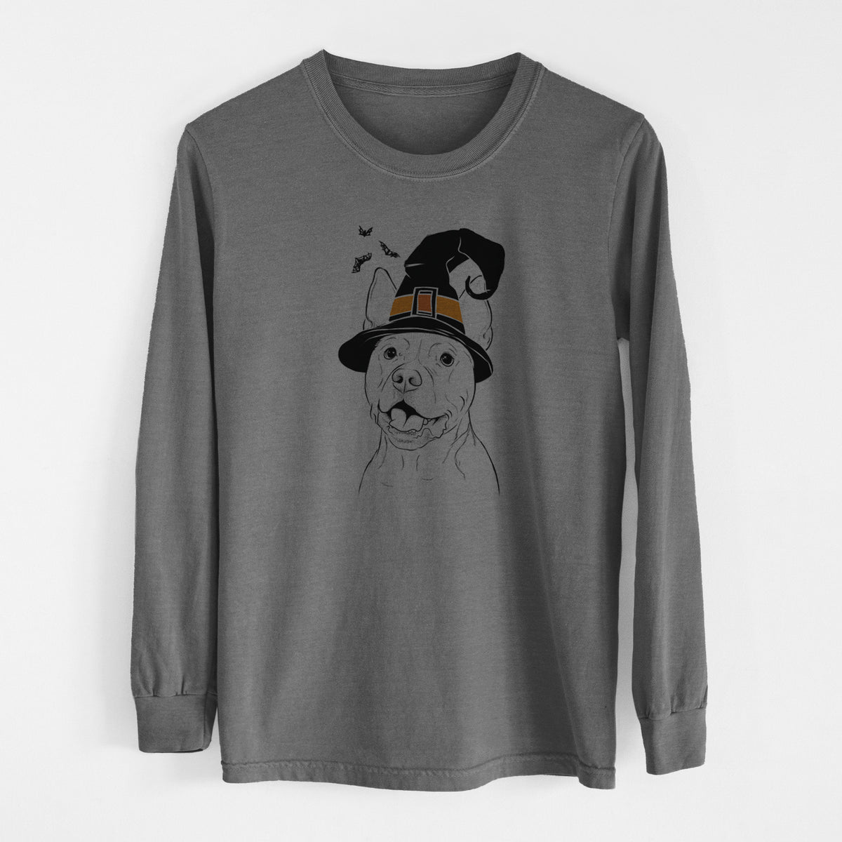 Witch Harley the Pitbull - Men's Heavyweight 100% Cotton Long Sleeve