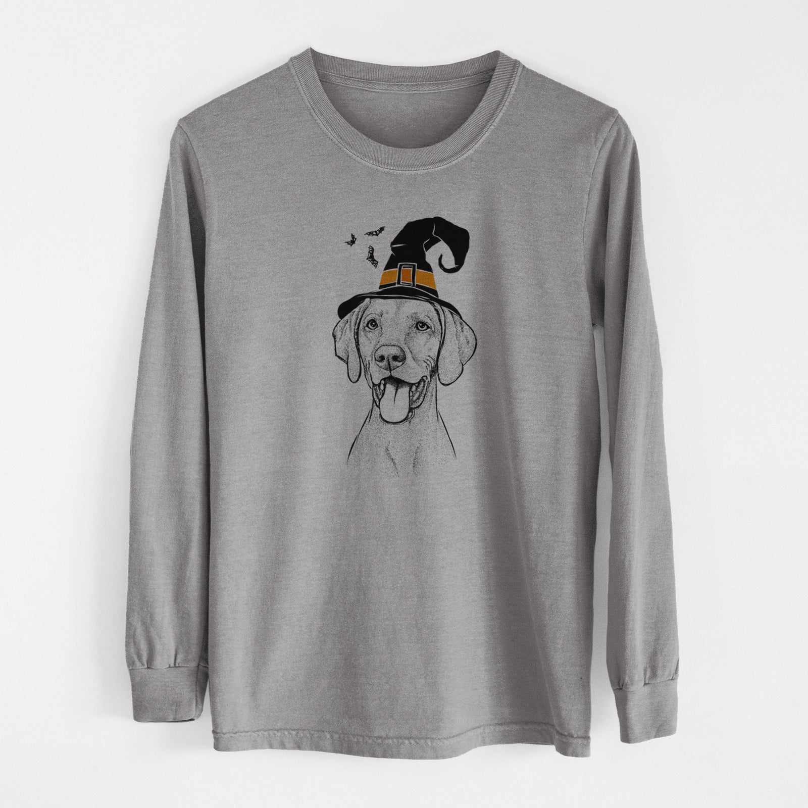 Witch Harper the Vizsla - Men's Heavyweight 100% Cotton Long Sleeve