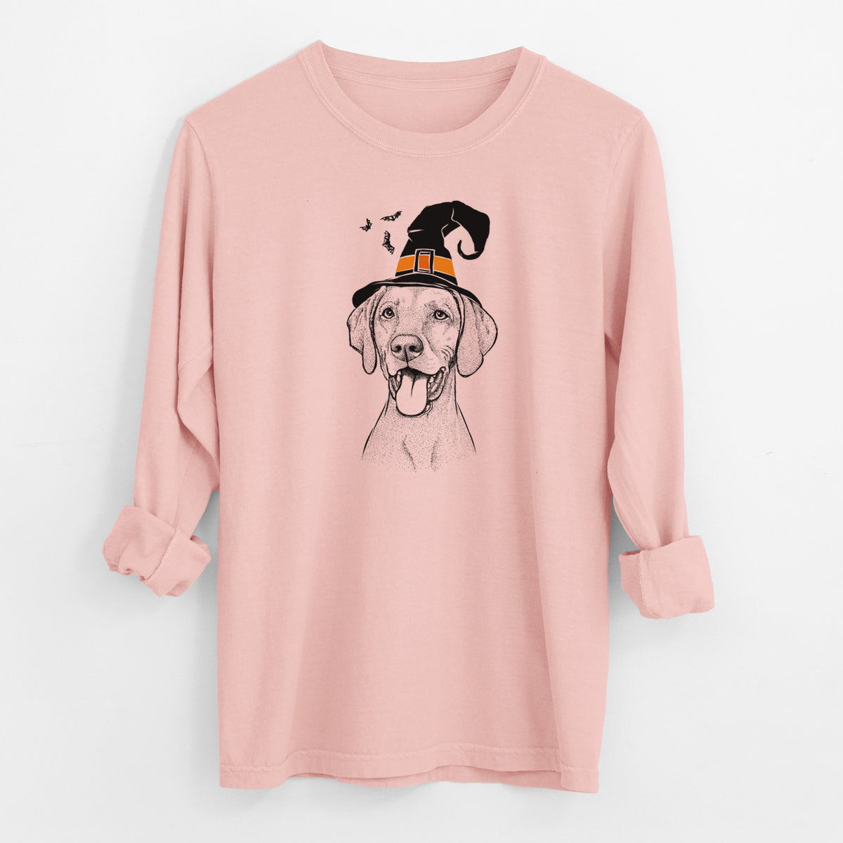 Witch Harper the Vizsla - Men's Heavyweight 100% Cotton Long Sleeve