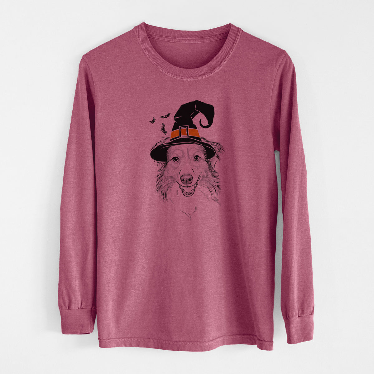 Witch Hattie the Australian Shepherd - Men's Heavyweight 100% Cotton Long Sleeve
