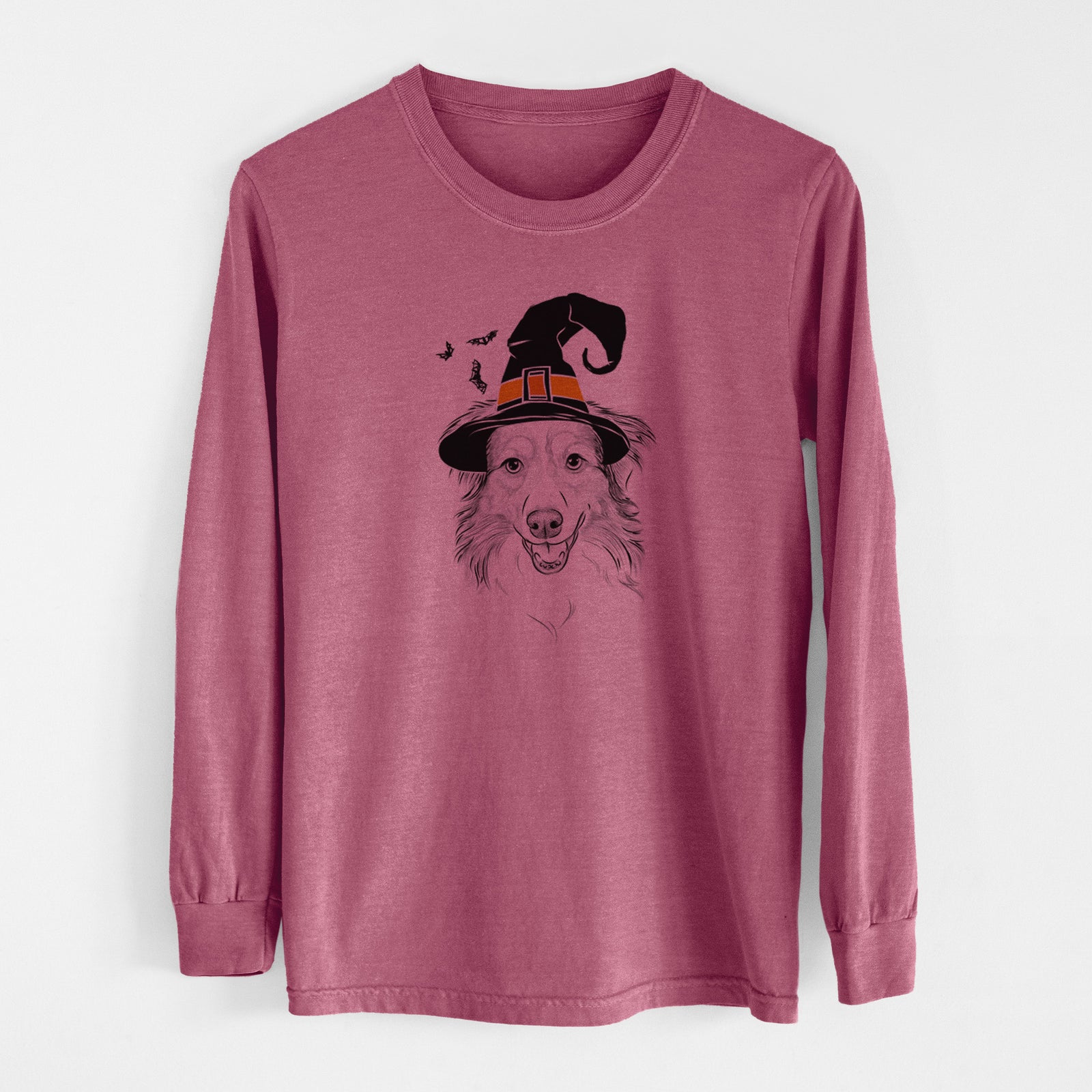 Witch Hattie the Australian Shepherd - Men's Heavyweight 100% Cotton Long Sleeve