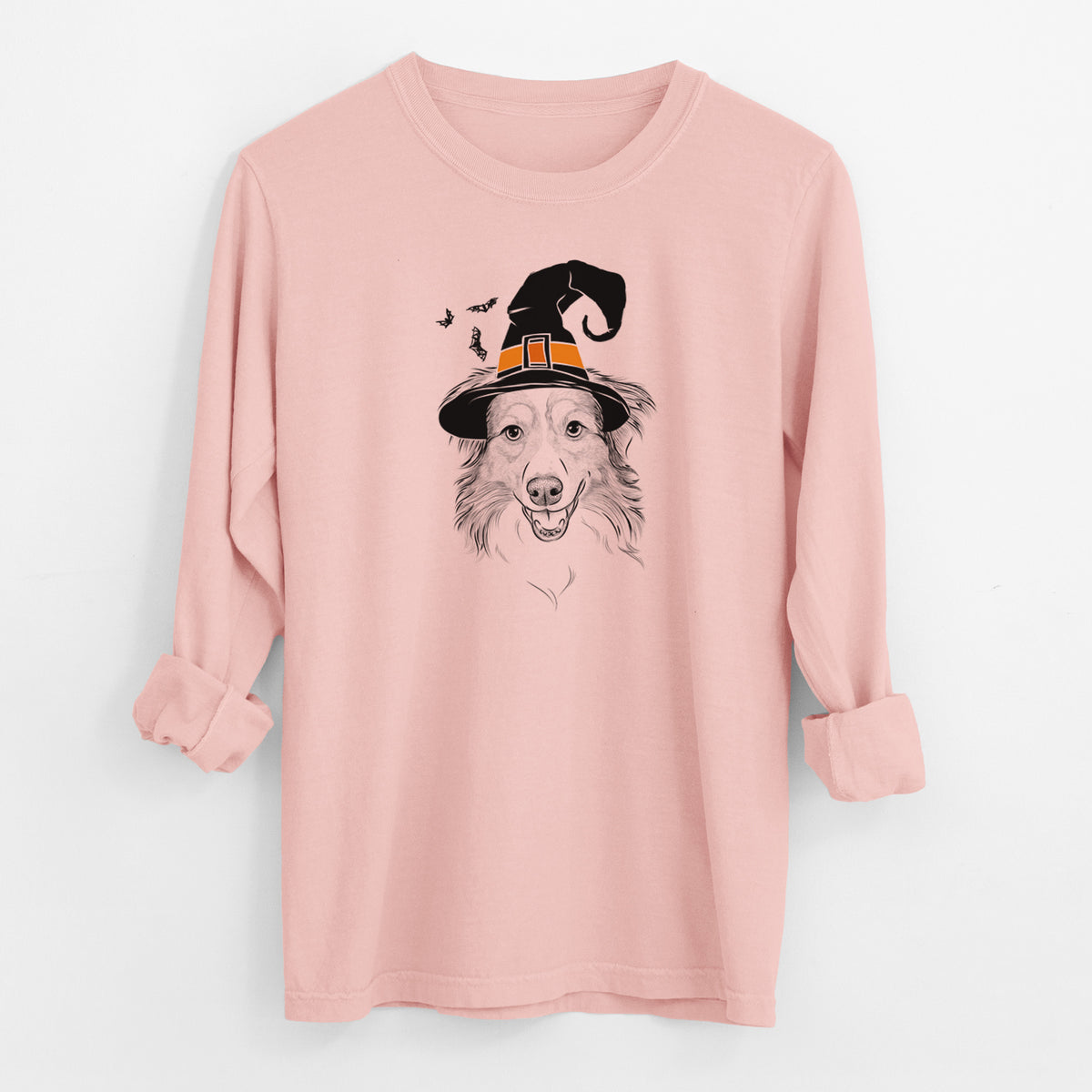 Witch Hattie the Australian Shepherd - Men's Heavyweight 100% Cotton Long Sleeve