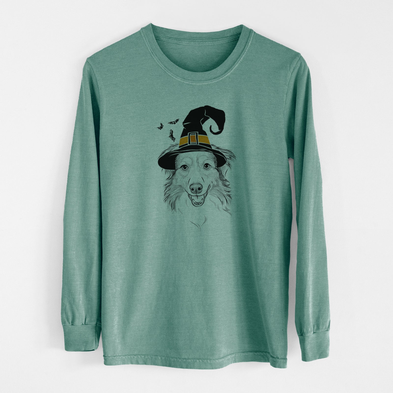 Witch Hattie the Australian Shepherd - Men's Heavyweight 100% Cotton Long Sleeve