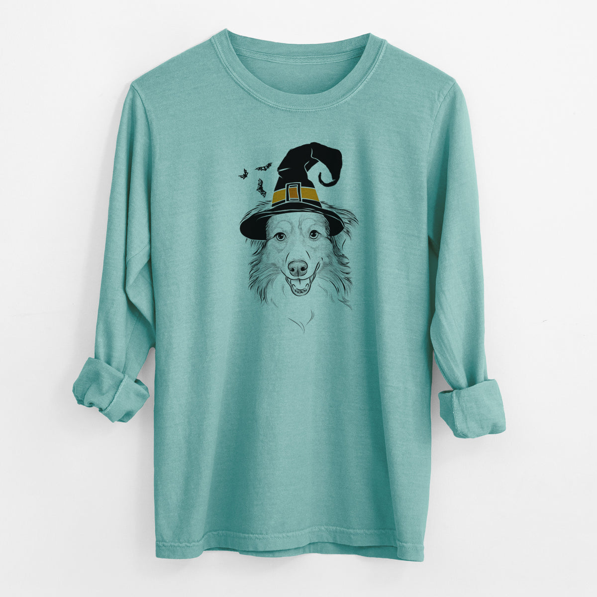 Witch Hattie the Australian Shepherd - Men's Heavyweight 100% Cotton Long Sleeve