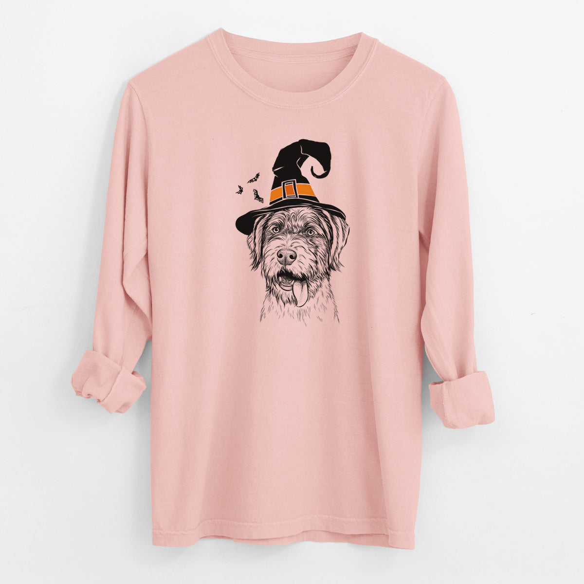 Witch Hazel the German Wirehaired Pointer Mix - Men's Heavyweight 100% Cotton Long Sleeve