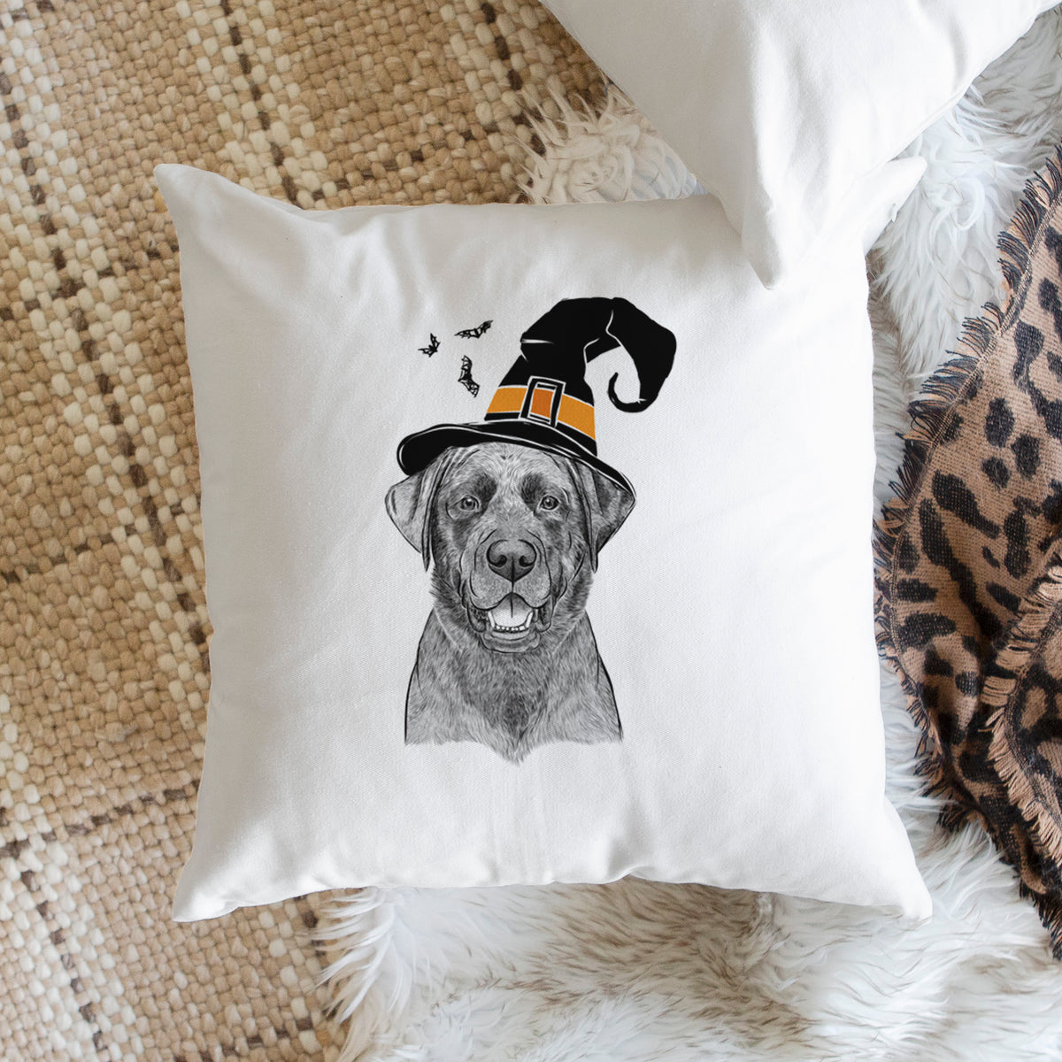 Heath the Black Lab - Throw Pillow Cover