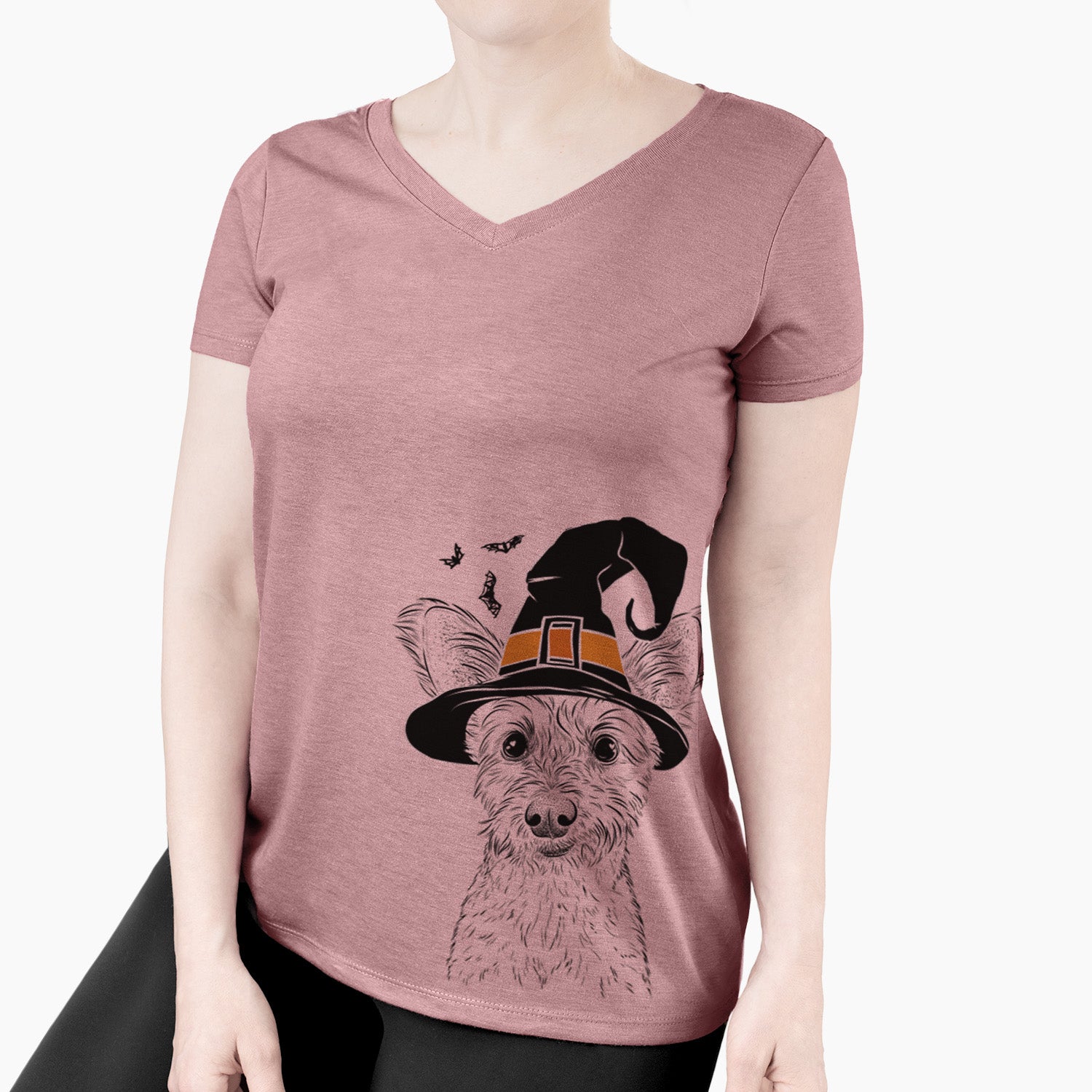 Witch Heidi the Schnauzer Mix - Women's Perfect V-neck Shirt