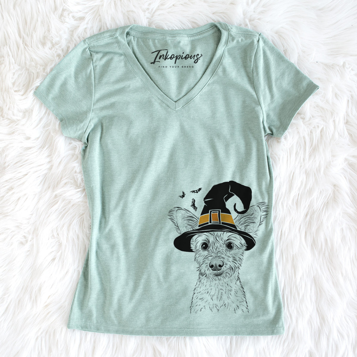 Witch Heidi the Schnauzer Mix - Women&#39;s Perfect V-neck Shirt