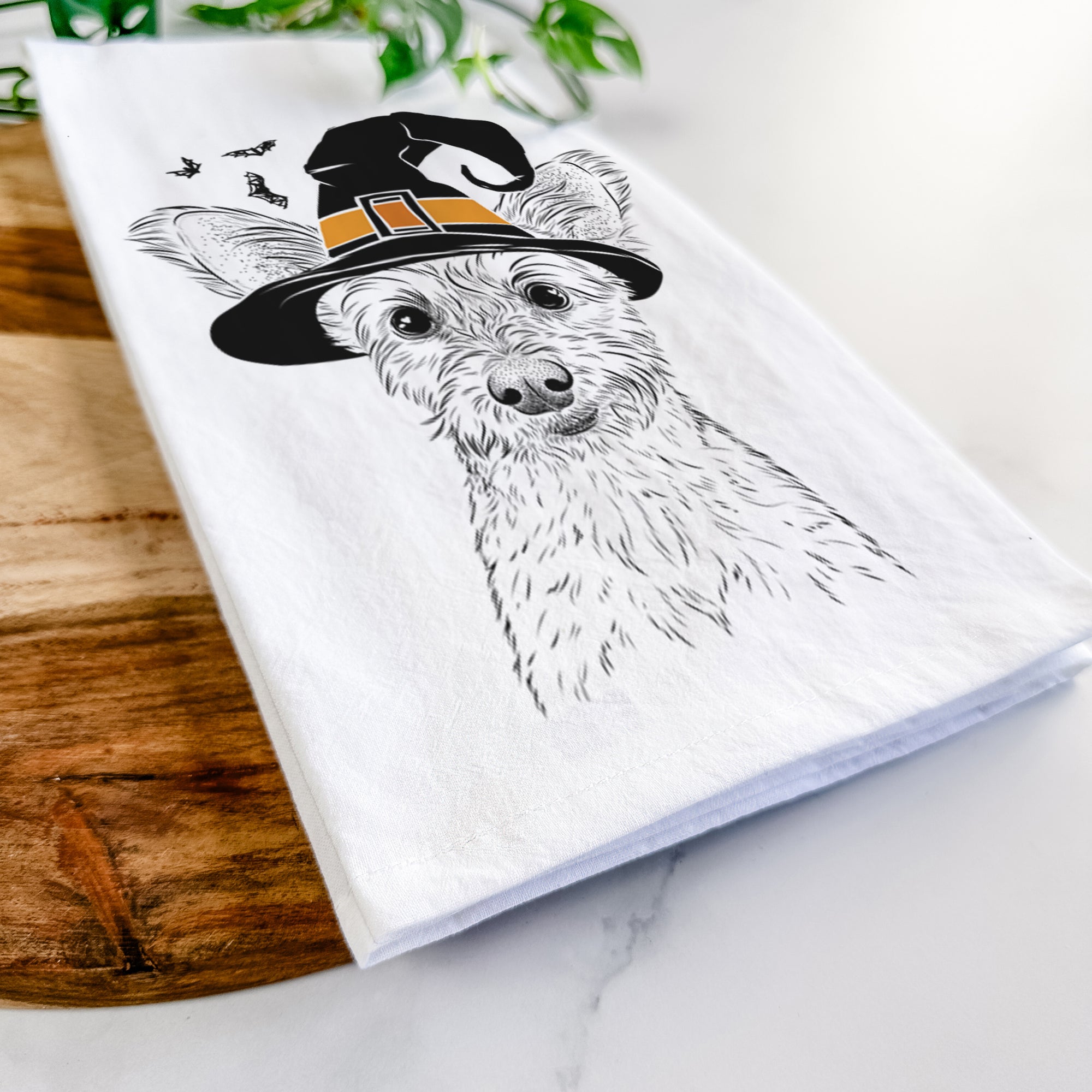 Heidi the Schnauzer Mix Tea Towel