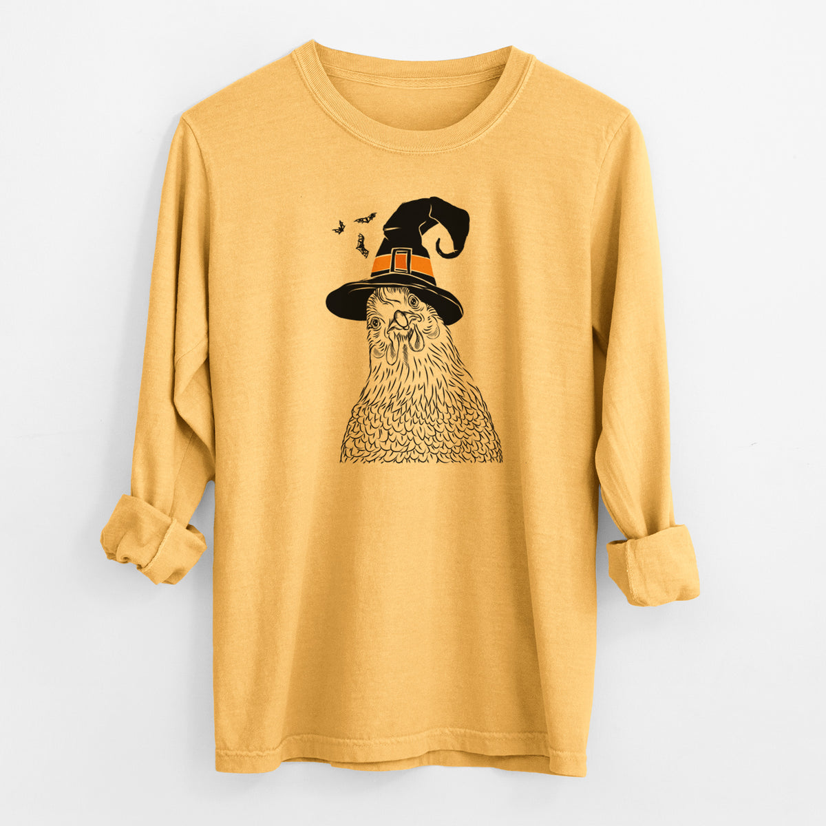 Witch Henrietta the Chicken - Men's Heavyweight 100% Cotton Long Sleeve