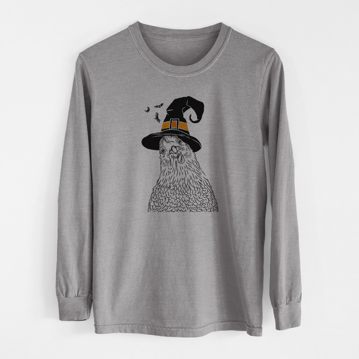 Witch Henrietta the Chicken - Men's Heavyweight 100% Cotton Long Sleeve