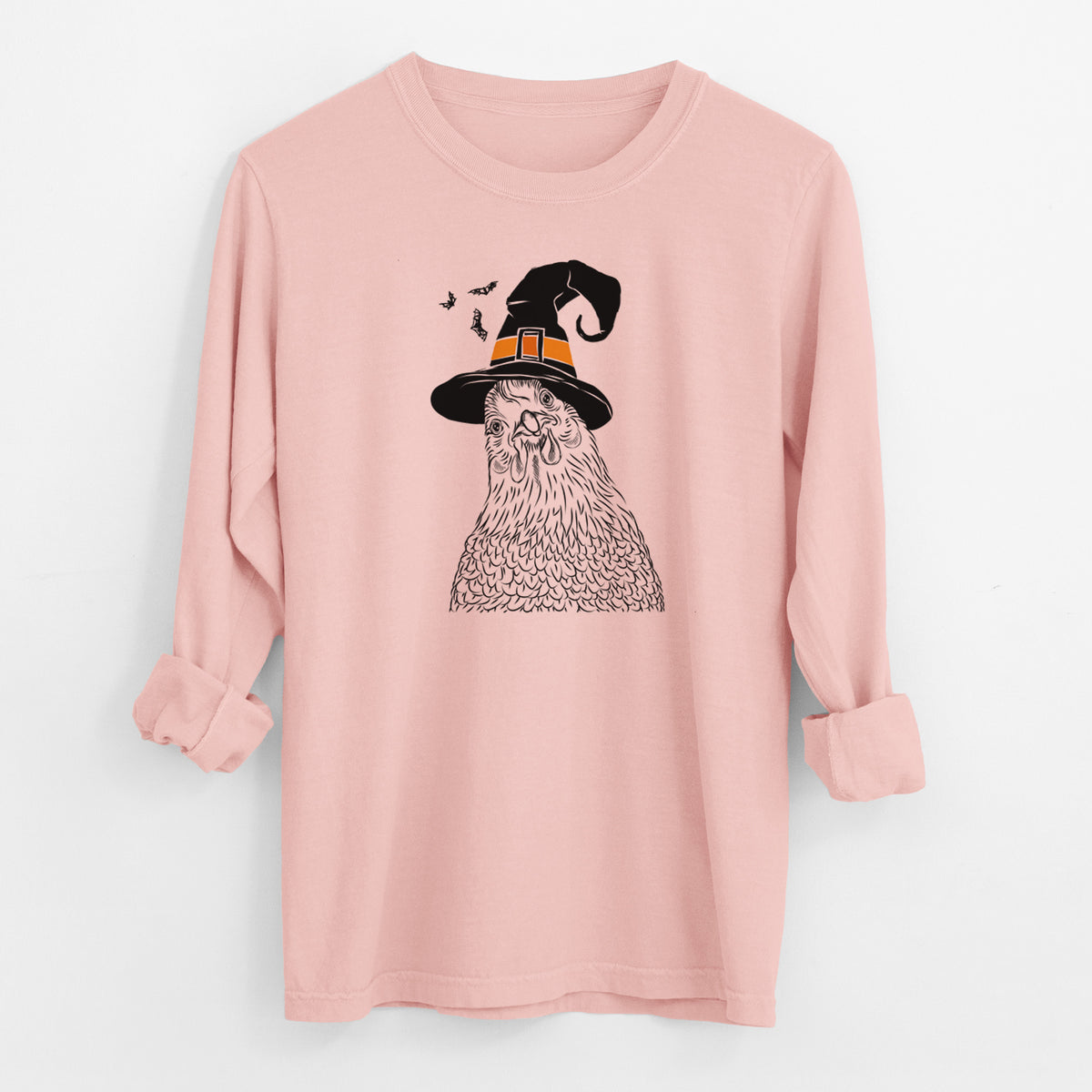 Witch Henrietta the Chicken - Men's Heavyweight 100% Cotton Long Sleeve