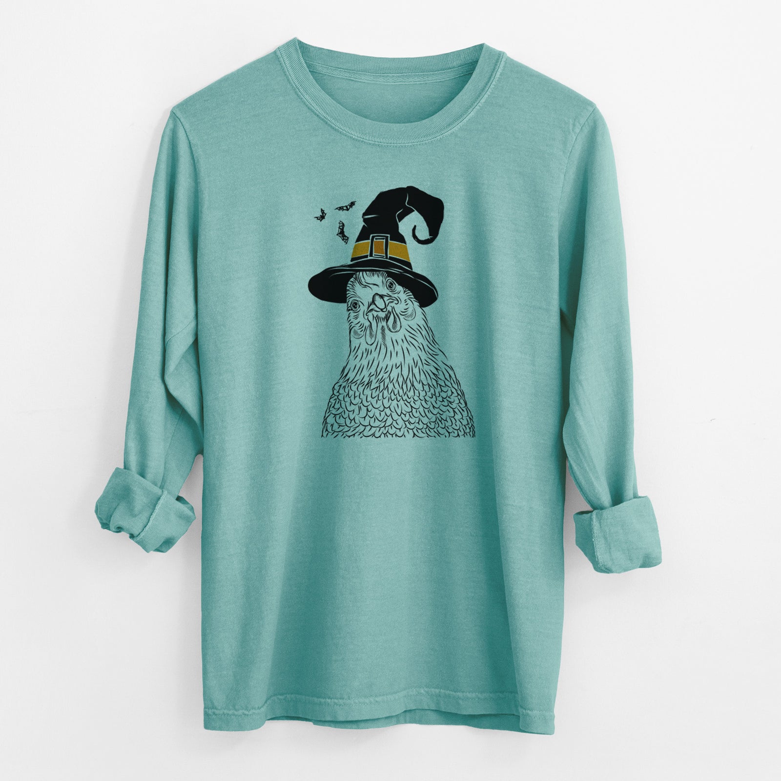 Witch Henrietta the Chicken - Men's Heavyweight 100% Cotton Long Sleeve