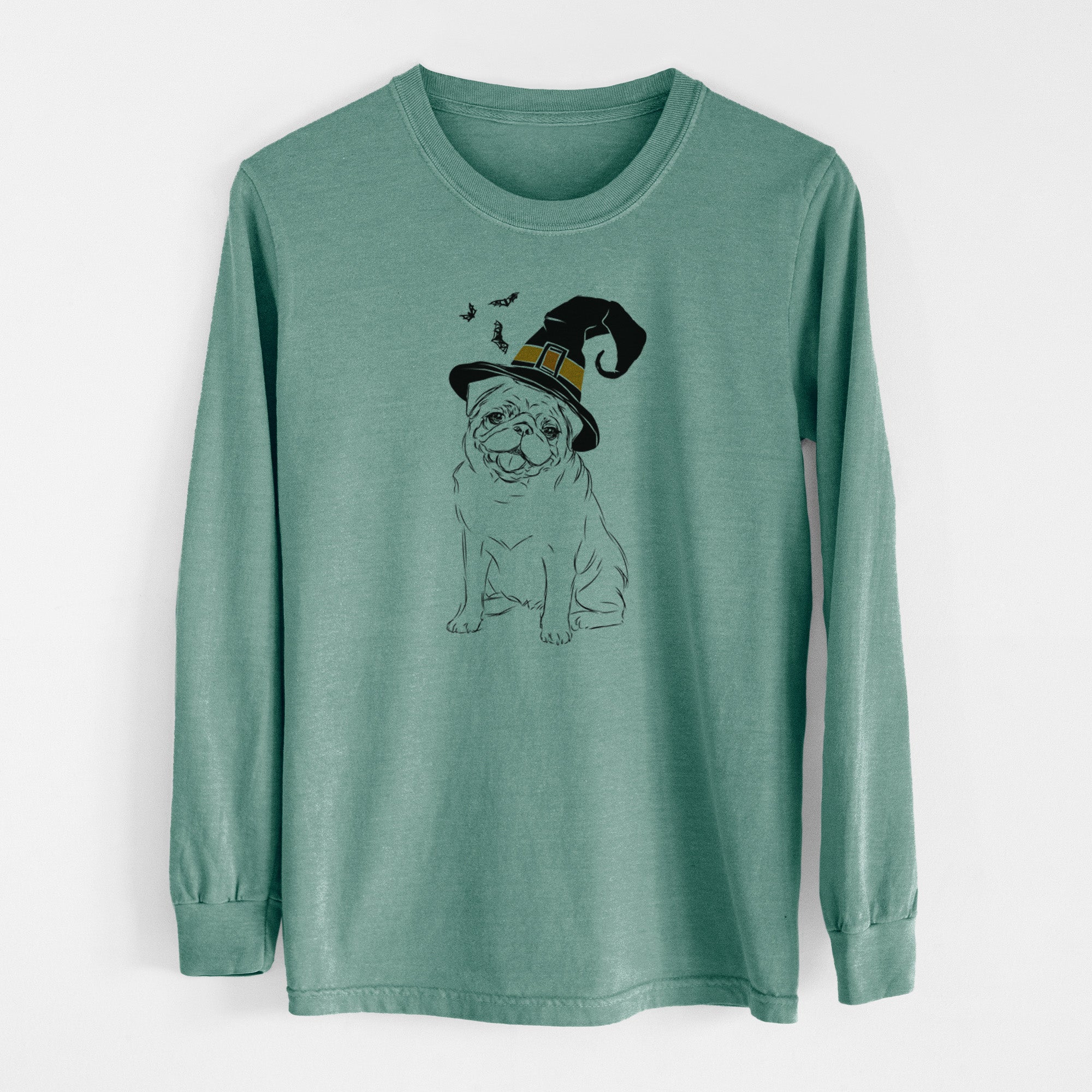 Witch Higgins the Pug - Men's Heavyweight 100% Cotton Long Sleeve