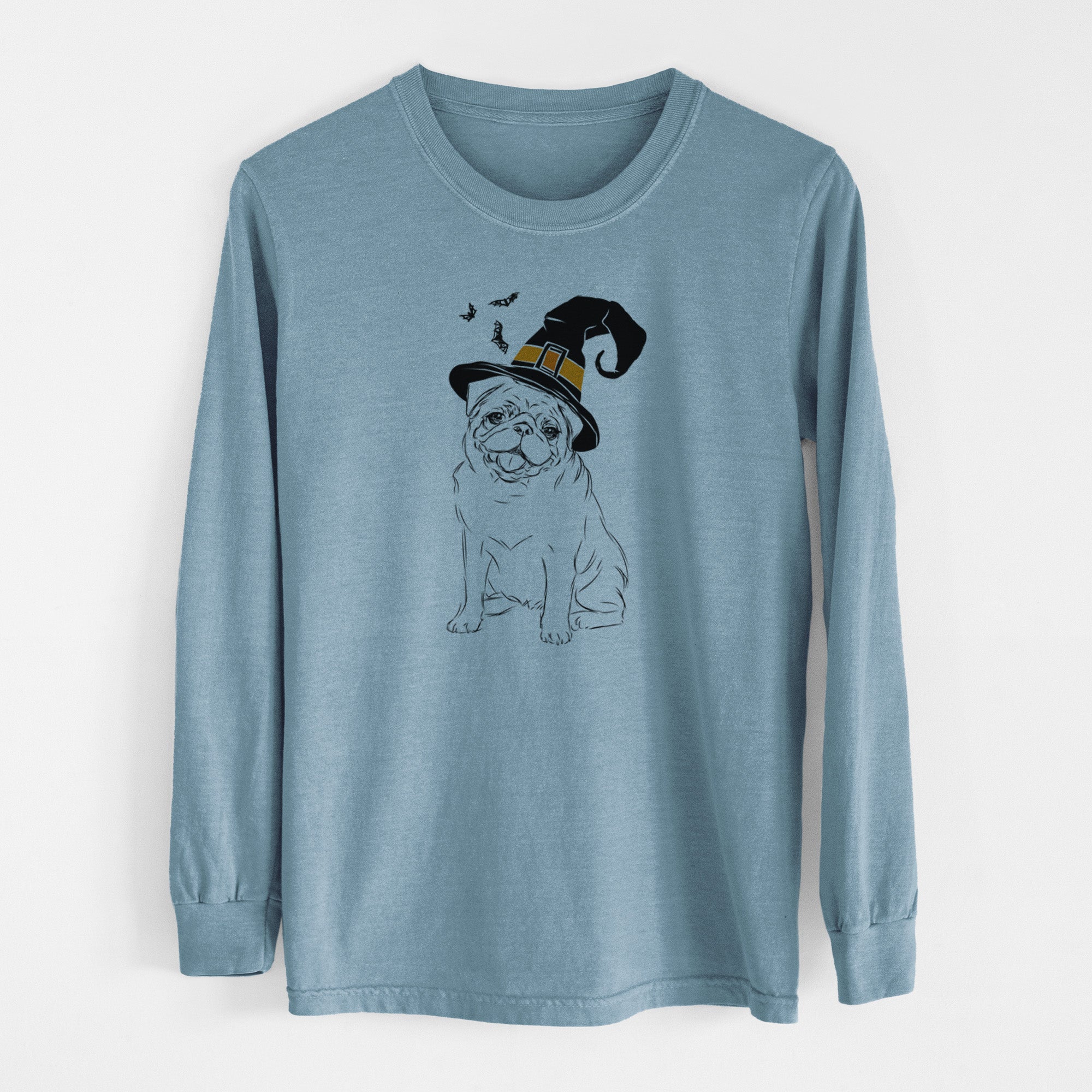 Witch Higgins the Pug - Men's Heavyweight 100% Cotton Long Sleeve